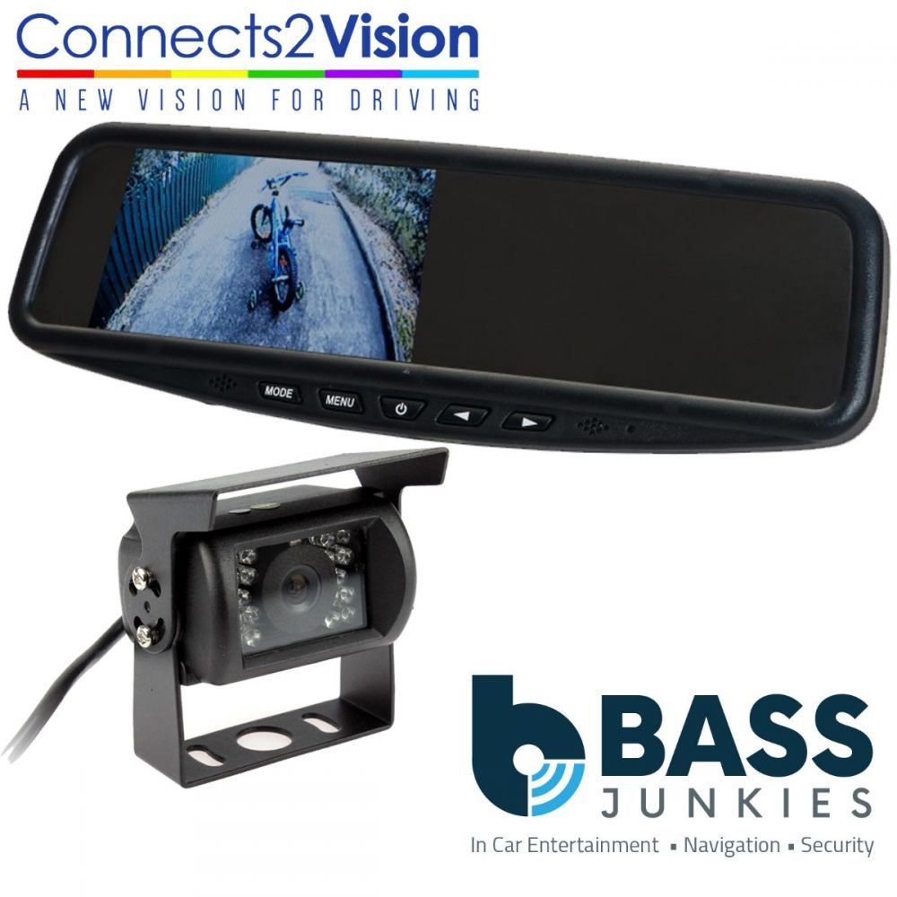 Connects2 CAM-34 Universal Car Van Rear View Reversing Camera & 4.3" Mirror Mount Screen