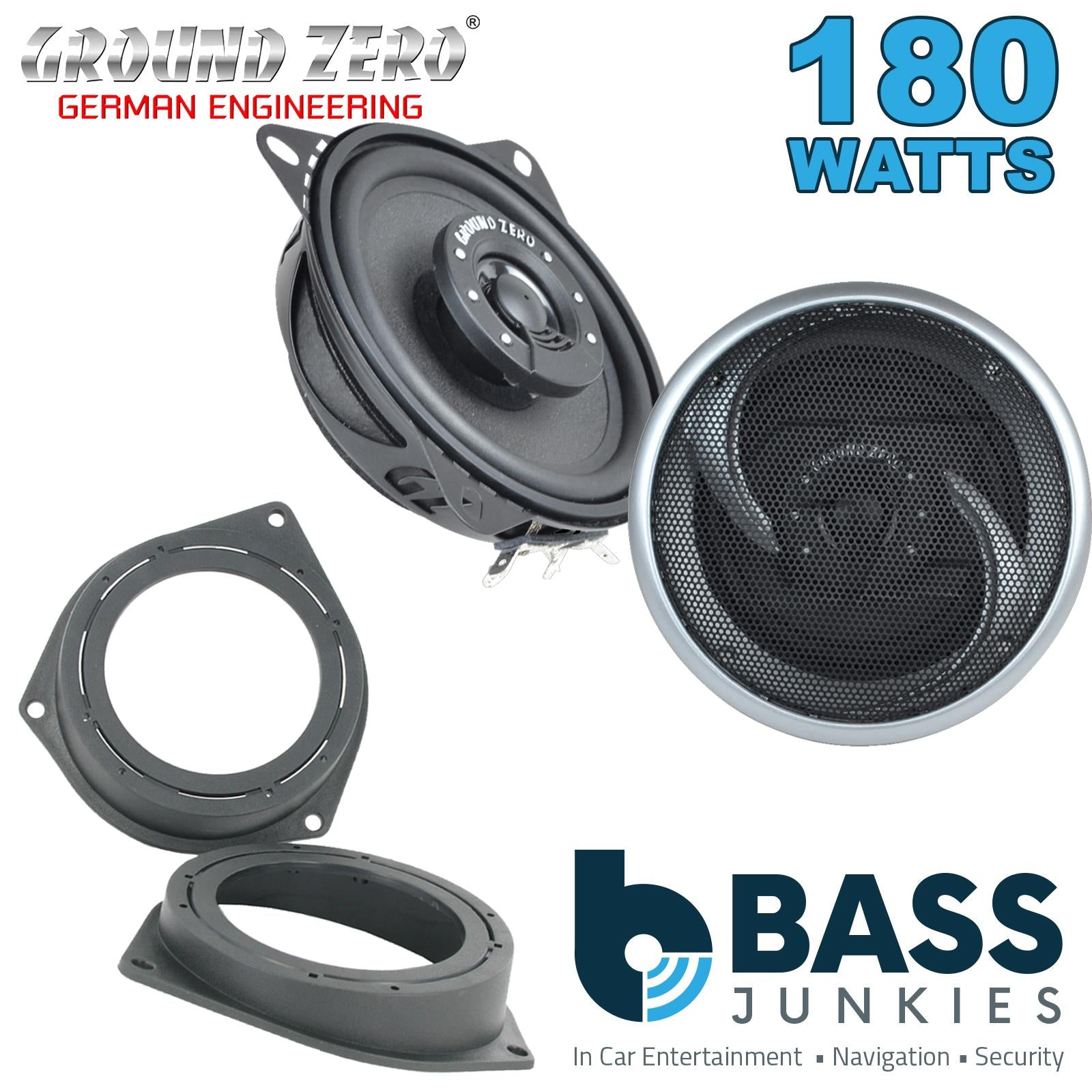 Ground Zero GZIF 4001FX 100mm/10cm/4" 2-Way Coaxial Car speakers (Per Pair Max 180|100 watts RMS) Fits Ford KA 2009-16