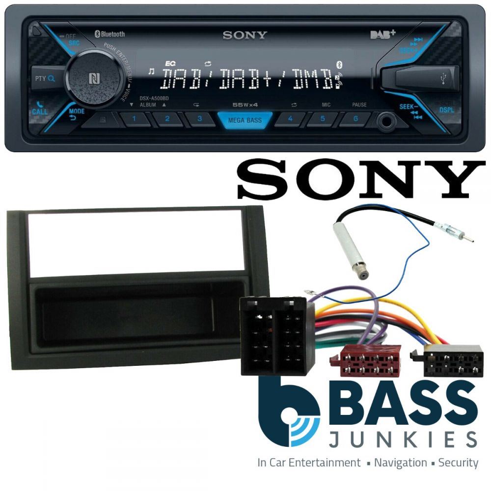 Skoda Fabia 2004-2007 Sony Bluetooth DAB AUX Car Stereo ISO Wiring Fascia Kit