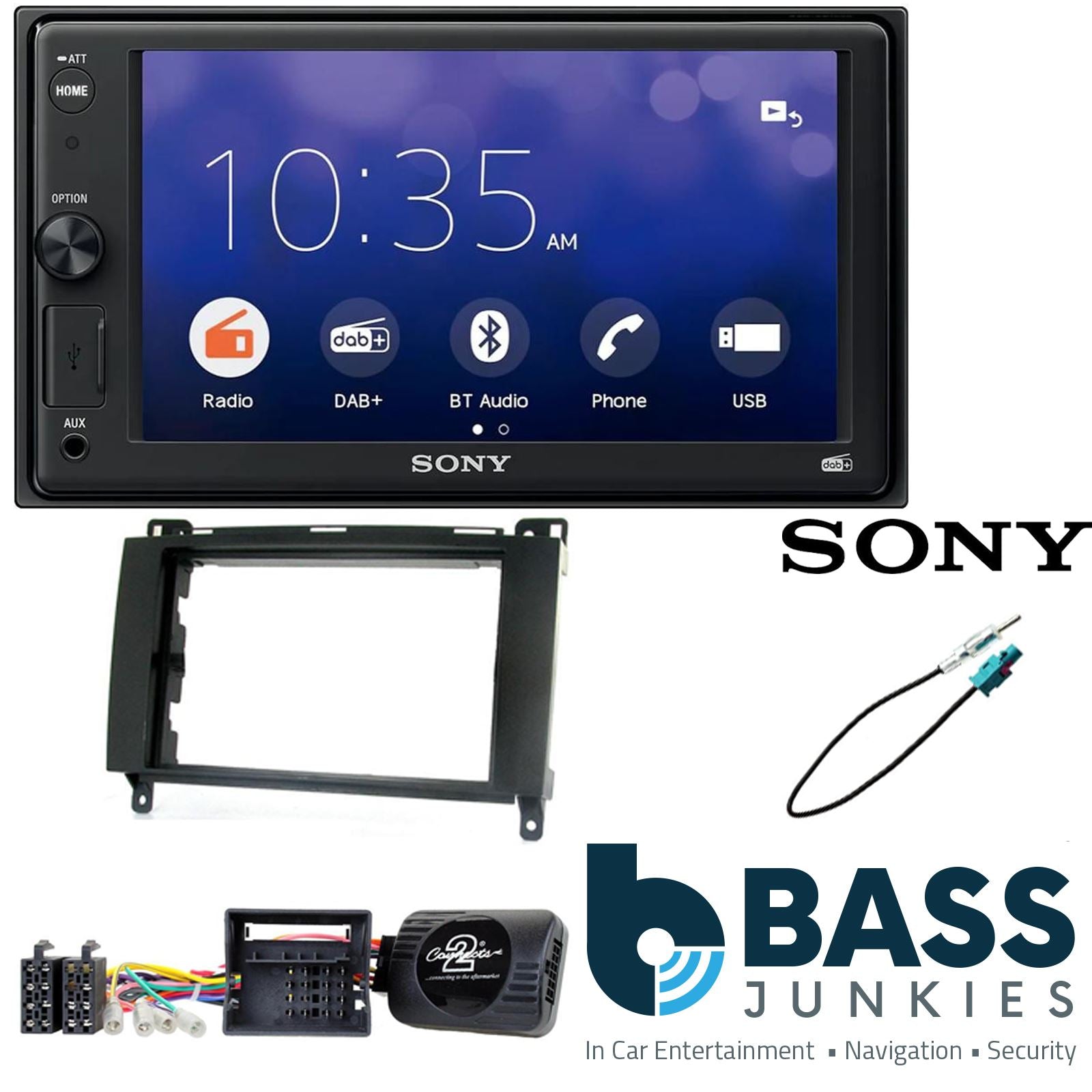 SONY XAV-1550D DAB+ Smart Bluetooth Car Radio + Stereo fitting kit + Steering Wheel Controls Loom for Mercedes Viano 2006-2014 | Vito 2006-2014 | A-Class 2004-2012 | B-Class 2005-2011