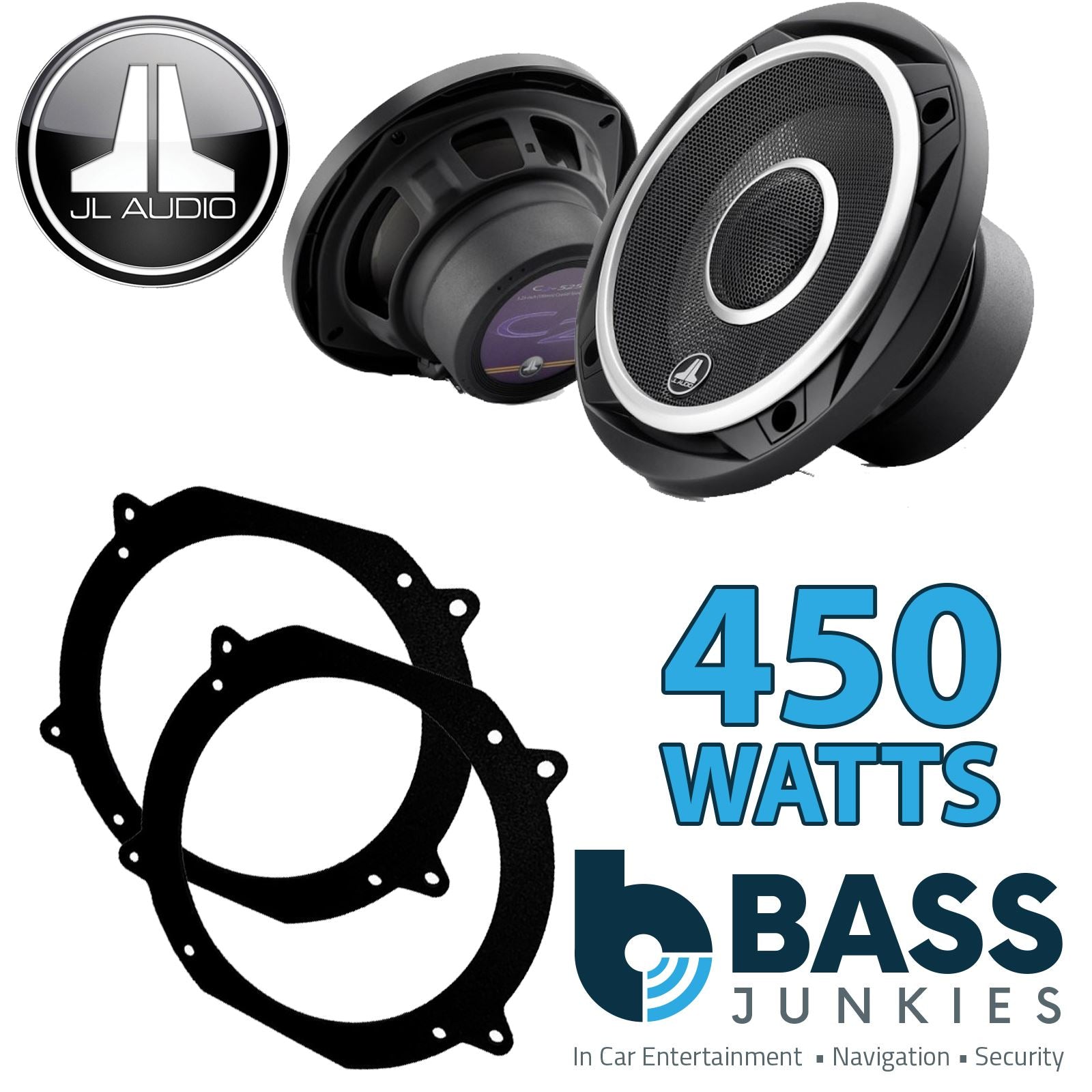 JL Audio C2-525X 2-Way 130mm/13cm/5.25" Coaxial Speakers (Per Pair 450 Watts) Fits Volvo 740 1984-92 | 760 82-90 | 940 90-98 | 960 90-96