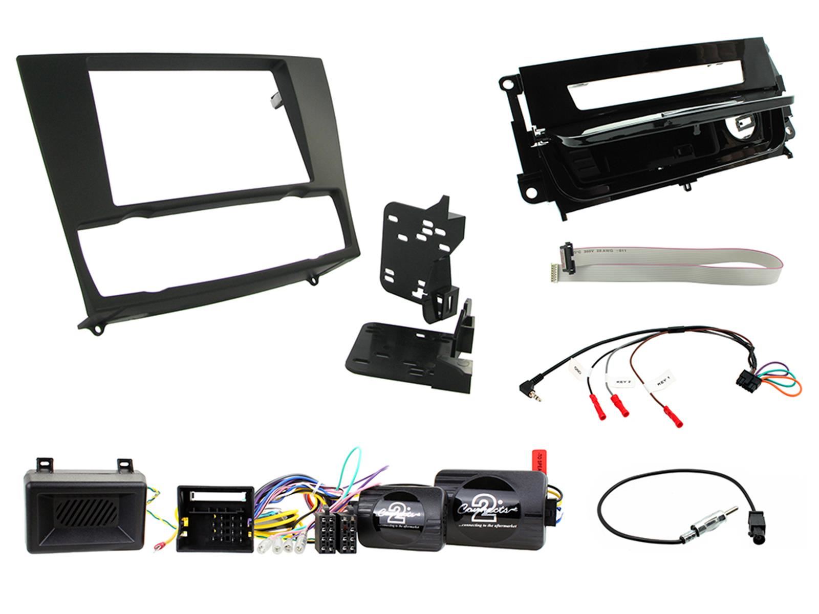 Grundig 6.8" Apple Android Double Din Stereo Fitting Kit + Steering Wheel Stalk Controls to fit BMW 3-Series 2005-12
