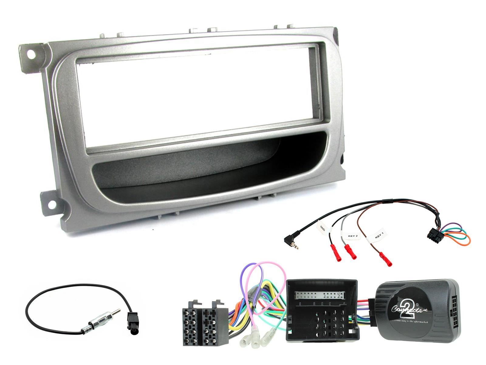Connects 2 CTKFD60 - Ford Focus Mk2.5 2008 - 2011 Single Din Facia & Steering wheel Interface Fitting Installation Kit (Silver Facia Panel)