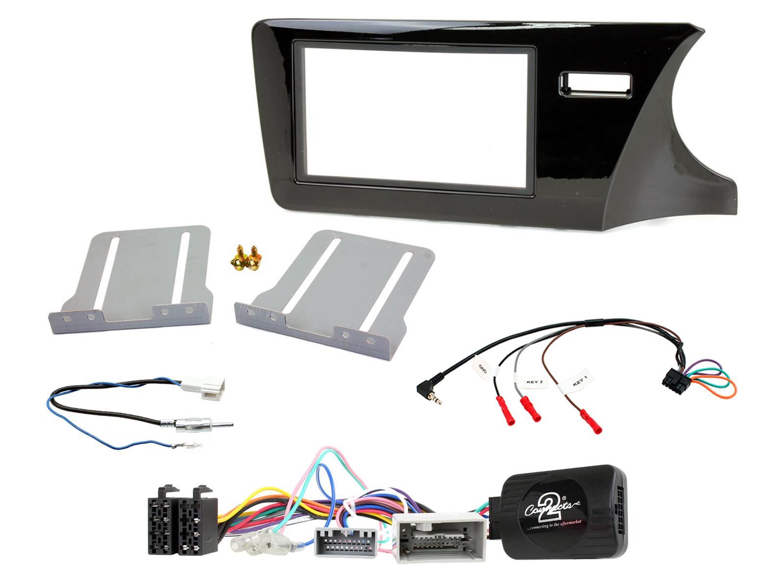 Grundig 6.8" Apple Android Double Din Stereo Fitting Kit + Steering Wheel Stalk Controls to fit Honda City 2014-