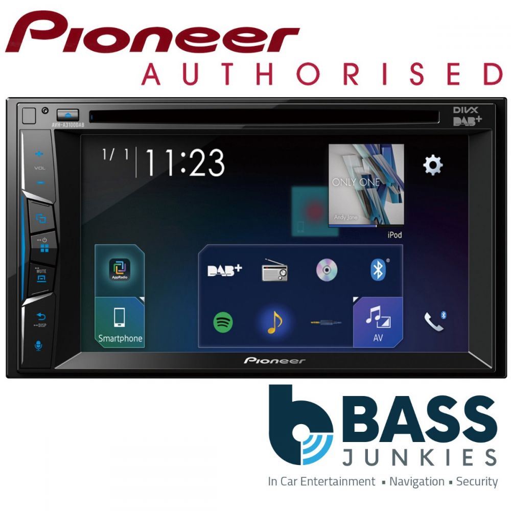 Pioneer AVH-A3200DAB - 6.2" Double Din Bluetooth DVD CD MP3 USB DAB+ 50 x 4 Watts Car Stereo AV Screen