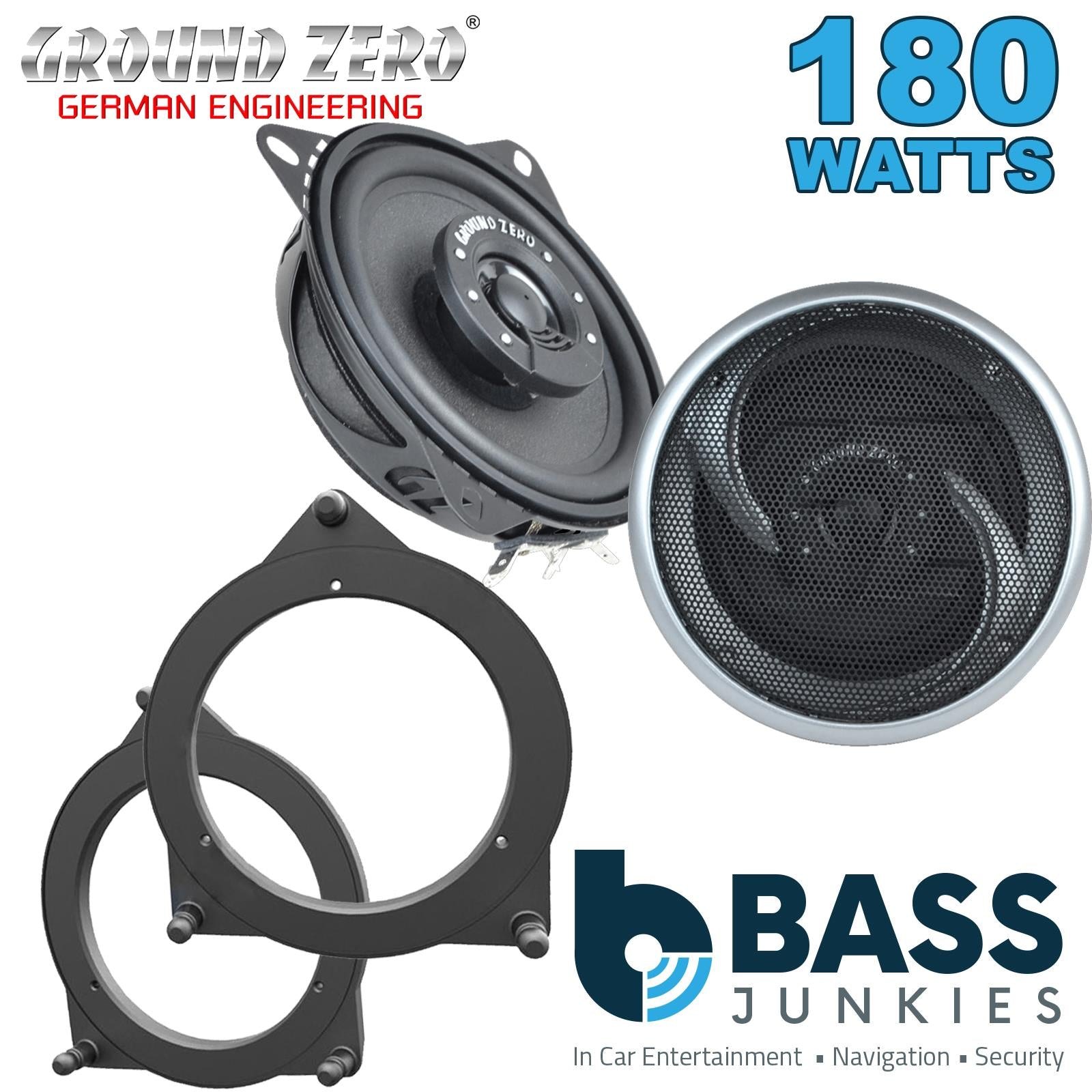 Ground Zero GZIF 4001FX 100mm/10cm/4" 2-Way Coaxial Car speakers (Per Pair Max 180|100 watts RMS) Fits Mercedes C-Class 2015-21