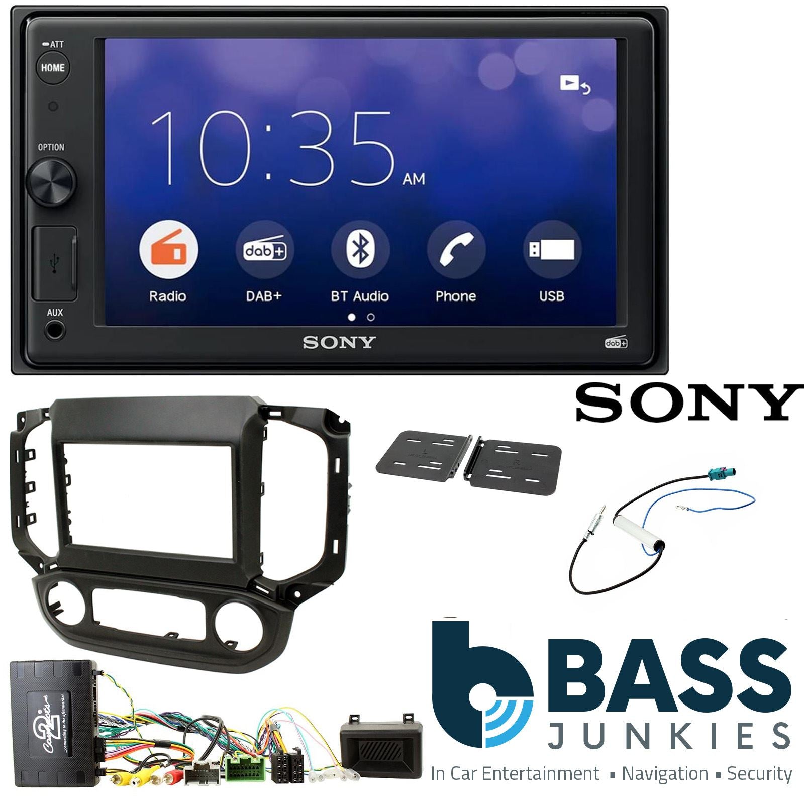 SONY XAV-1550D DAB+ Smart Bluetooth Car Radio + Stereo fitting kit + Steering Wheel Controls Loom for Chevrolet S-10 2016-2021 | Chevrolet Colorado 2016-2020