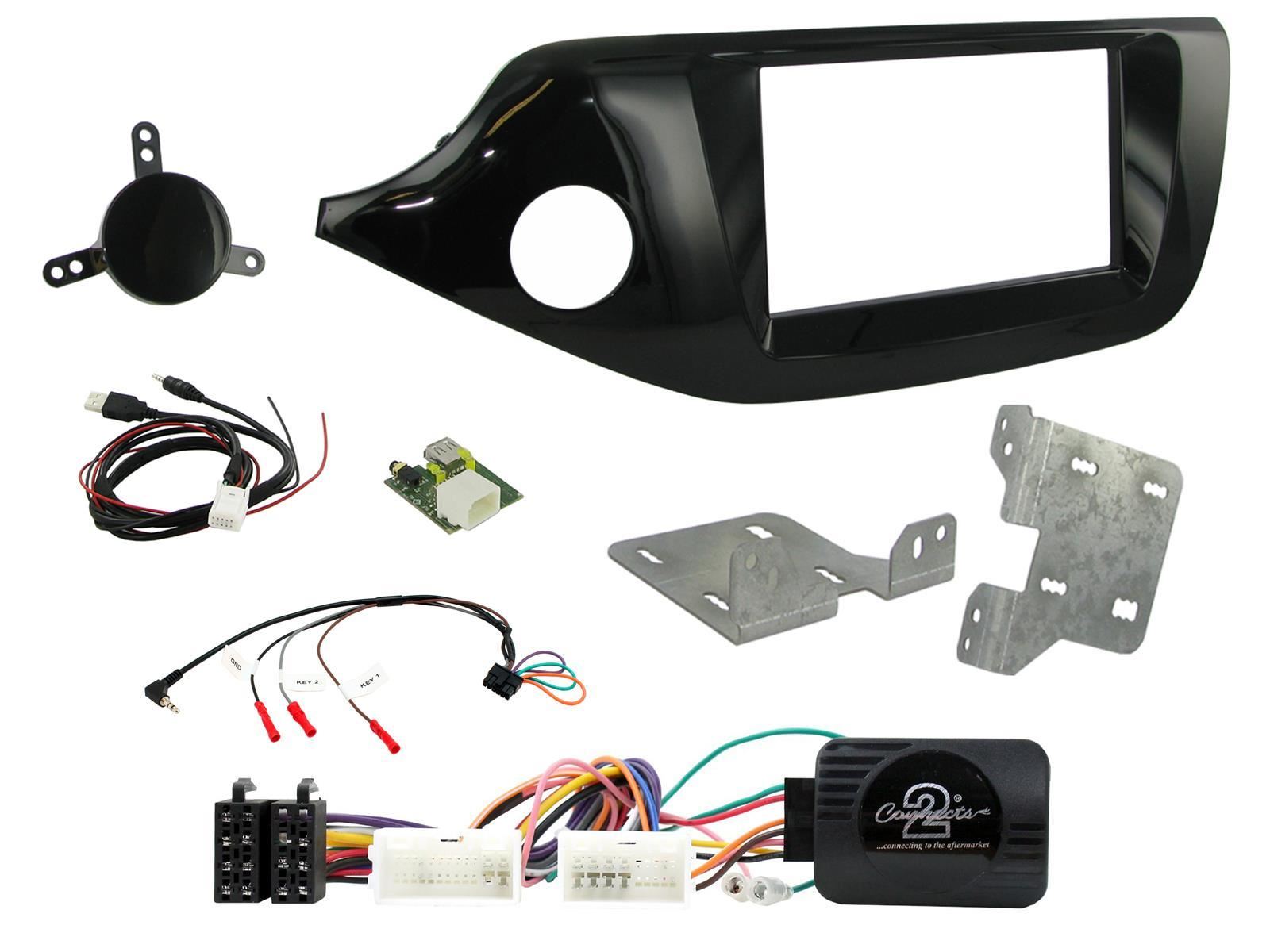 Connects2 CTKKI33 Kia Cee'd Pro Cee'd Double Din Car Fascia Steering Wheel Interface Fitting Kit