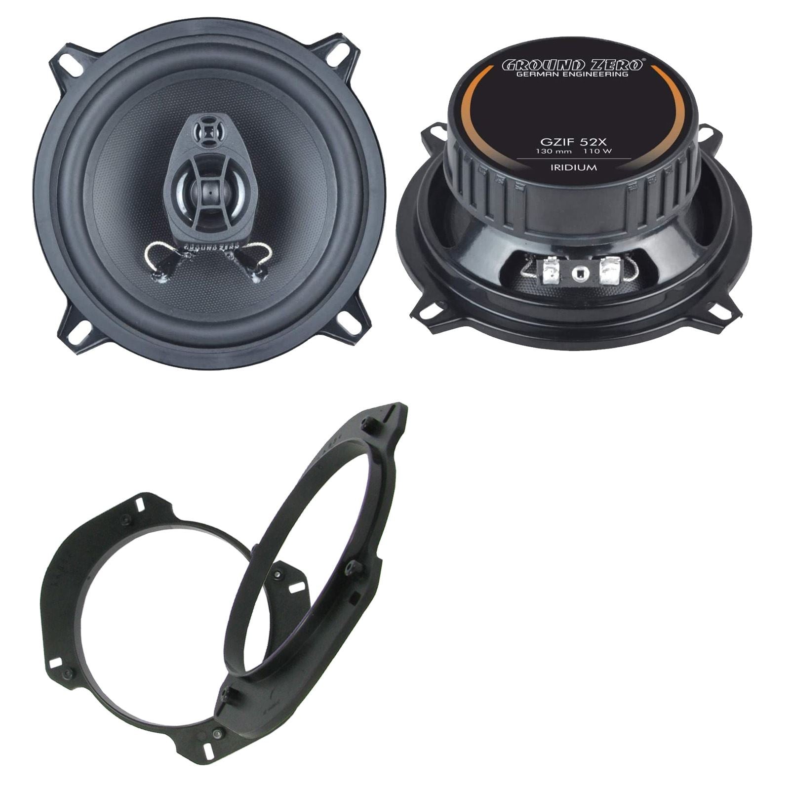 Ground Zero 2-Way 130mm/13cm/5.25" Car Coaxial Speakers (Pair Max 220 Watts) Fits Alfa Romeo GTV 1994-05 | Spider 94-00