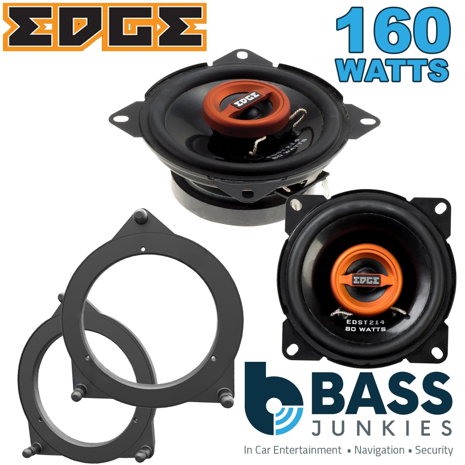 Edge EDST214 100mm/10cm/4" 2-Way Coaxial Car speakers (Per Pair Max 160|40 watts RMS) Fits Mercedes C-Class 2015-21
