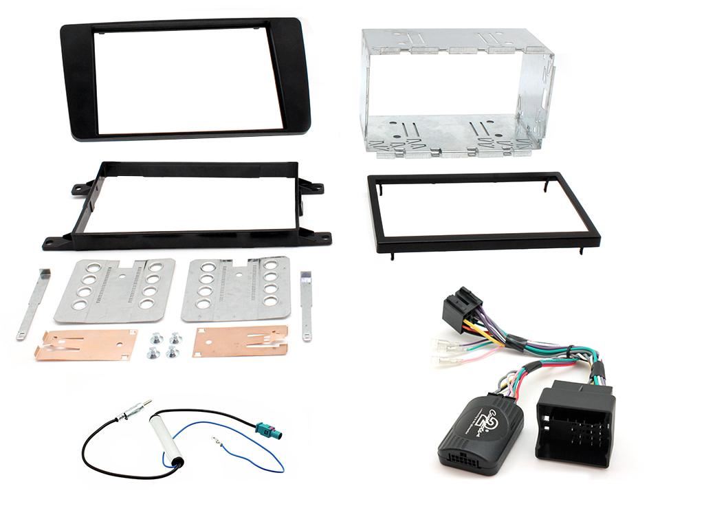 Grundig 6.8" Apple Android Double Din Stereo Fitting Kit + Steering Wheel Stalk Controls to fit Skoda Superb 2008-13