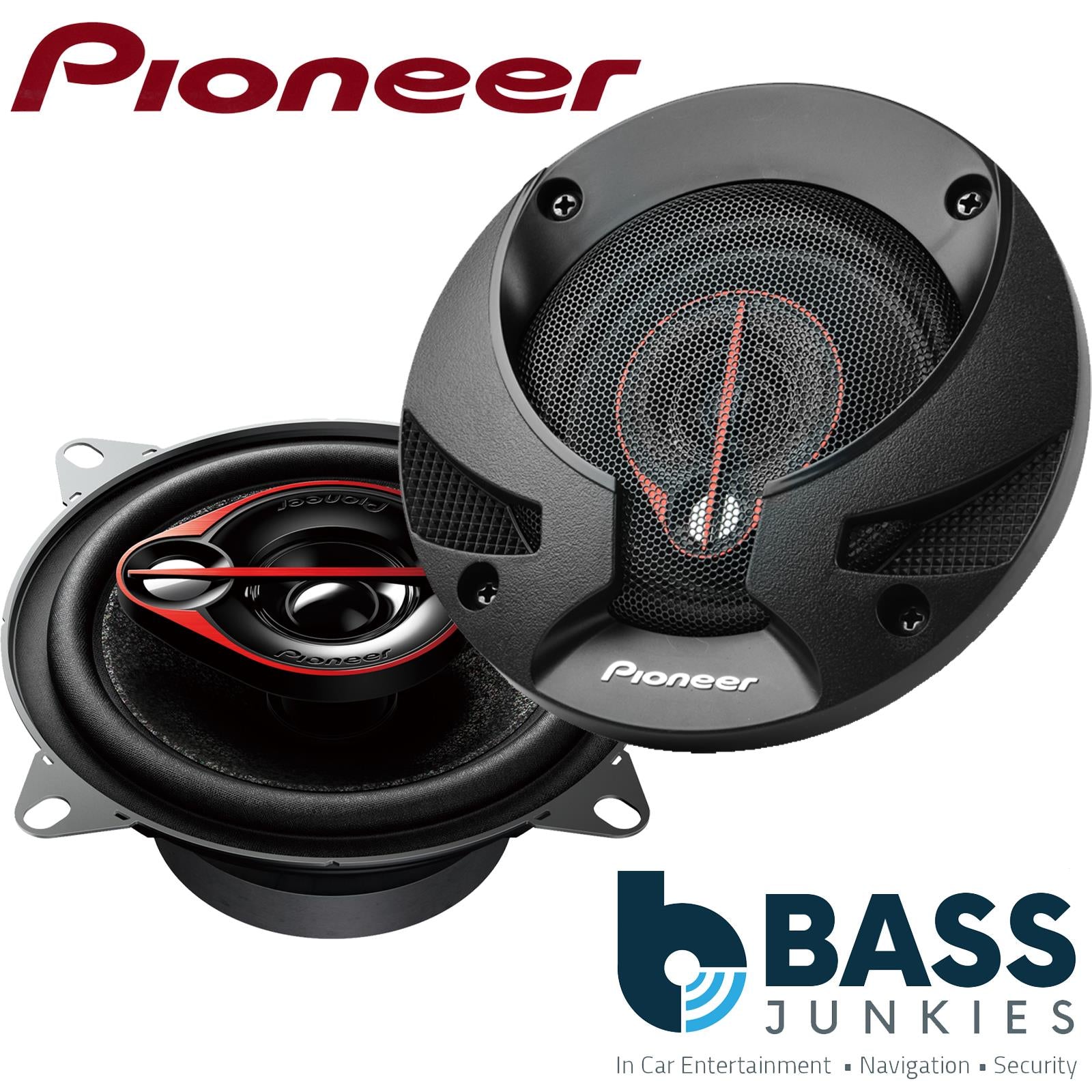 Pionner TS-1051S 100mm/10cm/4"  3 Way Coaxial Car Door speakers (Per Pair Max 420 watts| 60 watts RMS) Each Speaker Max 210 watts|RMS 30 Watts|MidRange/Tweet/High Sensitivity/With Grills