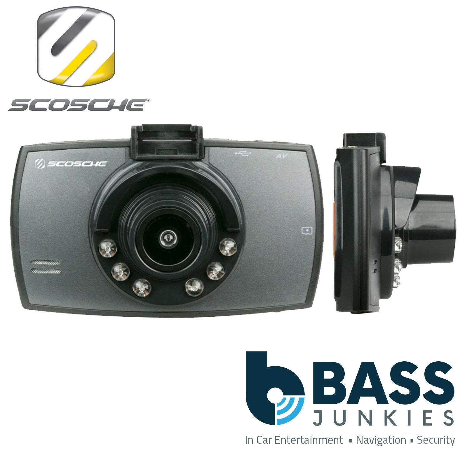 Scosche DDVR2 Car Dash Cam 1080p Night Vision 12v 24v & 8GB SD Card