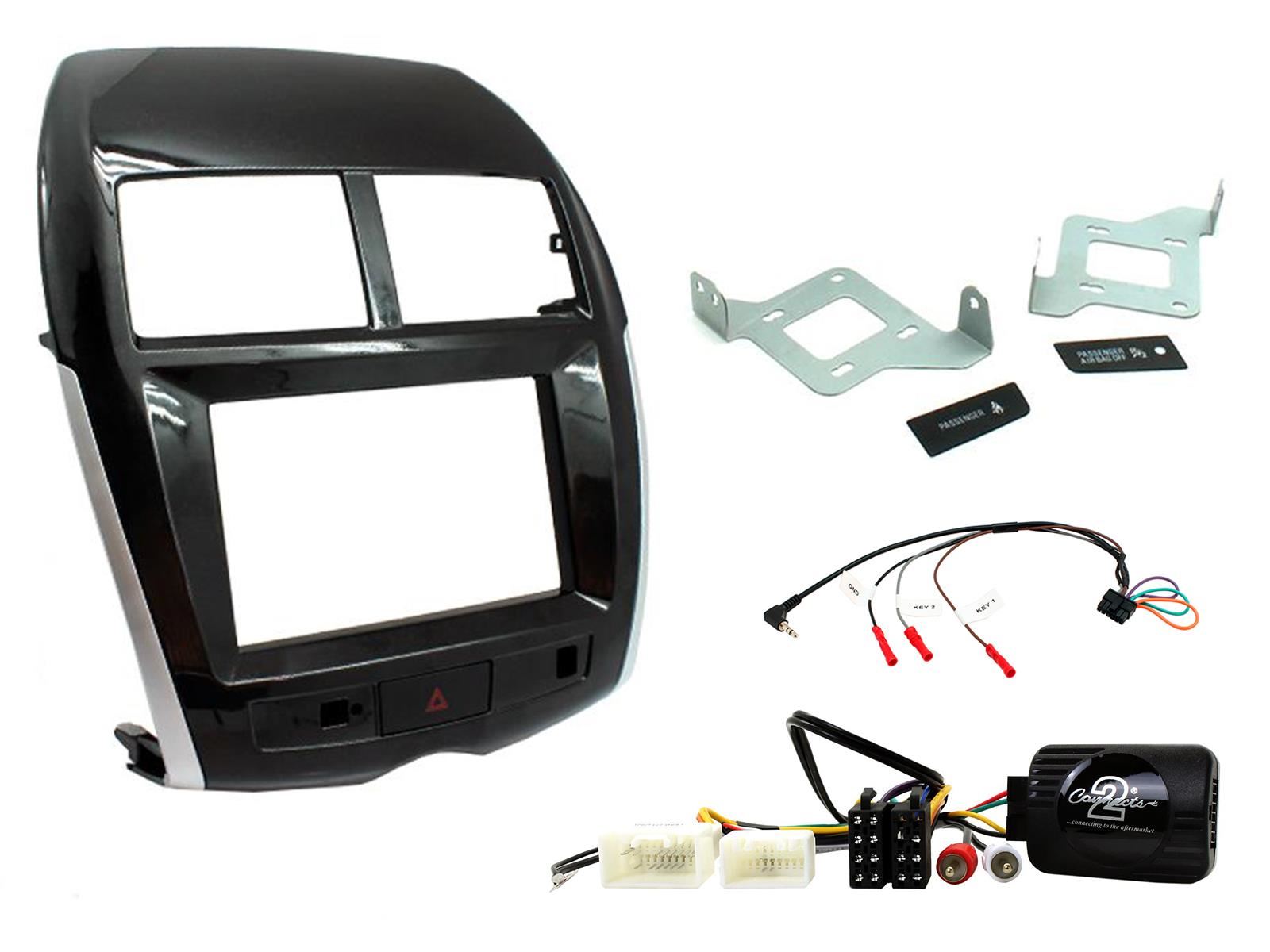 Connects2 CTKMT10 - Mitsubishi ASX 2014 Onwards Double Din Fascia & Steering Wheel Interface Installation Kit