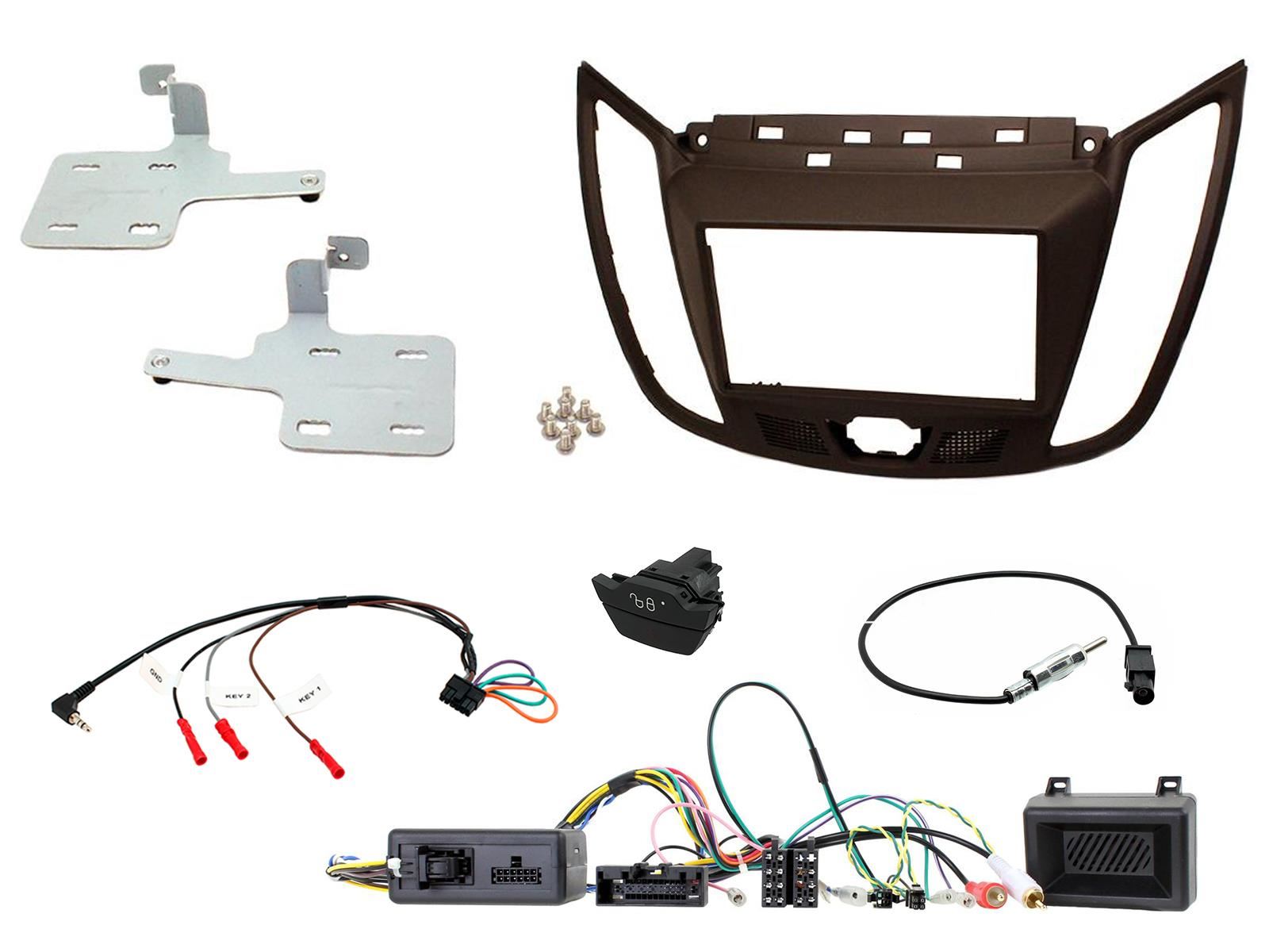 SONY 6.2" Screen Blutooth Double Din Stereo Fitting Kit + Steering Wheel Stalk Controls to fit Ford C-Max 2010-