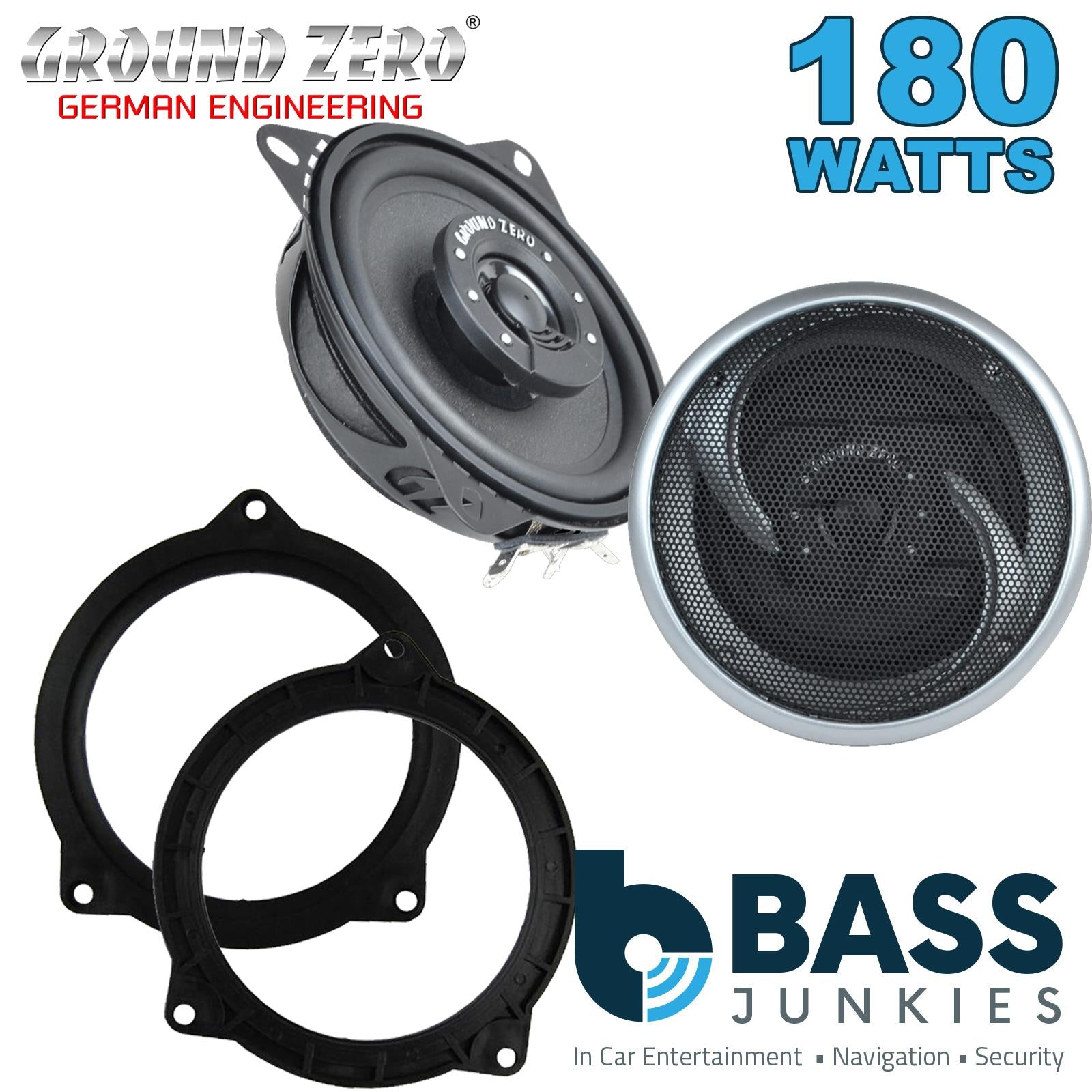 Ground Zero GZIF 4001FX 100mm/10cm/4" 2-Way Coaxial Car speakers (Per Pair Max 180|100 watts RMS) Fits BMW 5-Series 2011-17