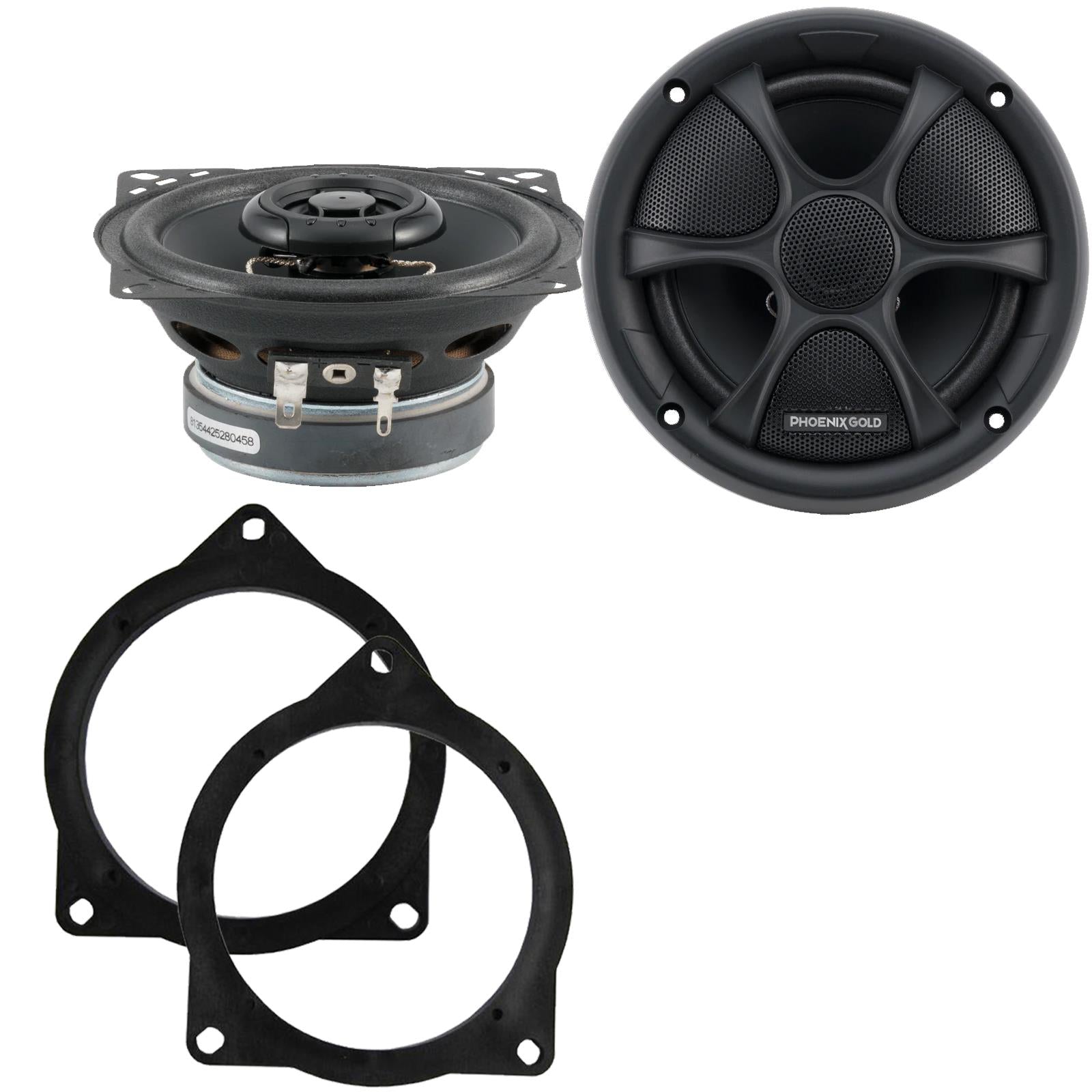 Phoenix Gold RX4CX 100mm/10cm/4" 2-Way Coaxial Car speakers (Per Pair Max 160|80 watts RMS) Fits BMW 3-Series 2011-19 | 4-Series 13-20 | 5-Series 03-10