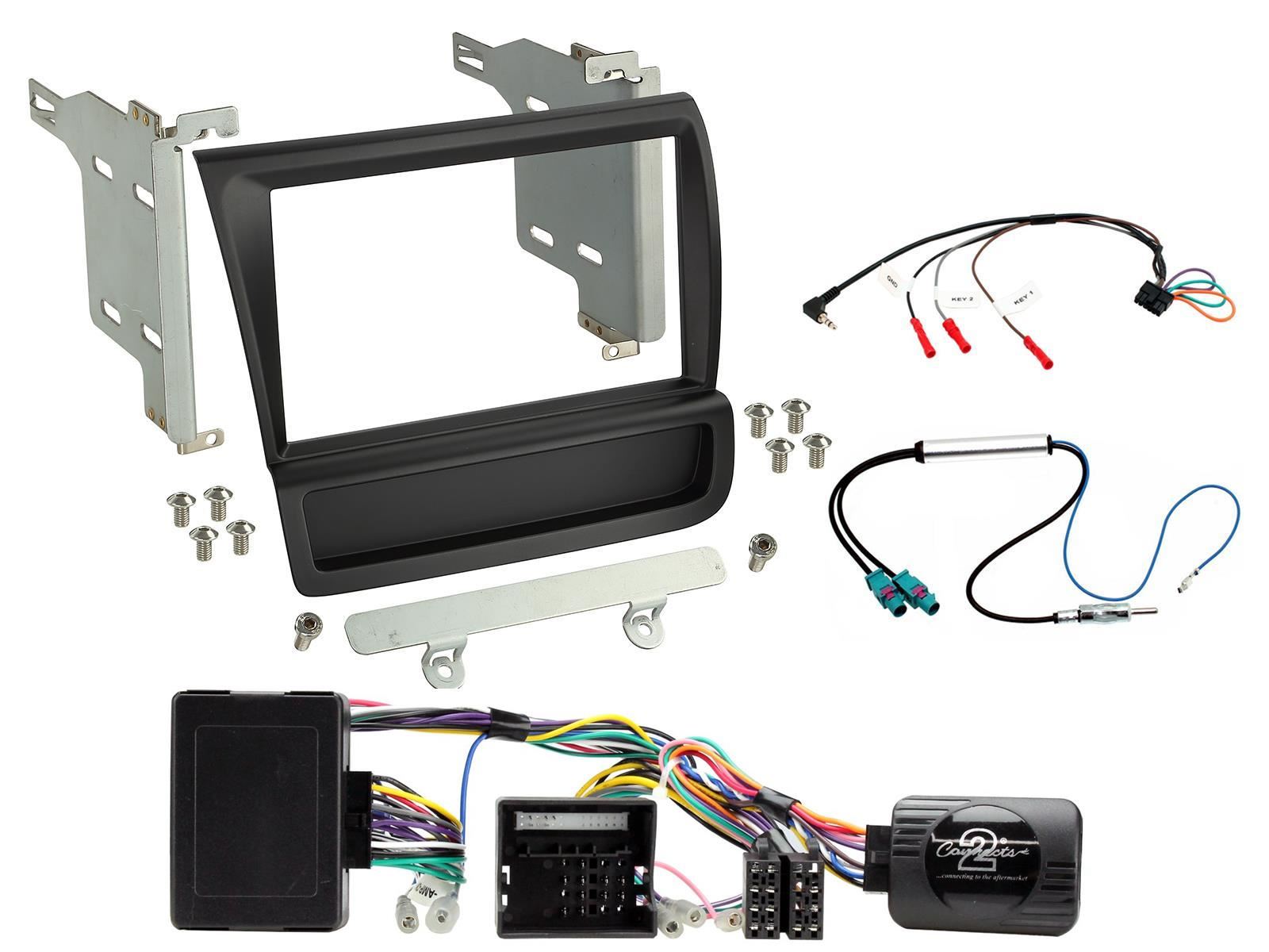 Grundig 6.8" Apple Android Double Din Stereo Fitting Kit + Steering Wheel Stalk Controls to fit Audi R8 2007-15