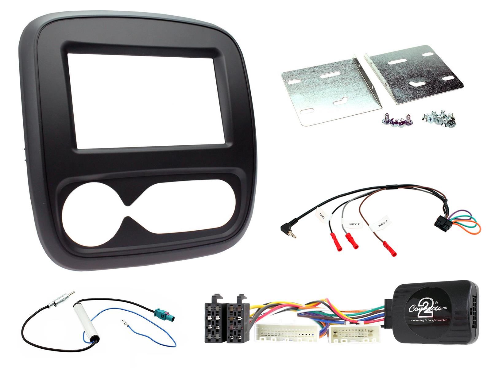 SONY DAB+ Apple | Android Double Din Stereo Fitting Kit + Steering Wheel Stalk Controls to fit Fiat Talento 2017-21