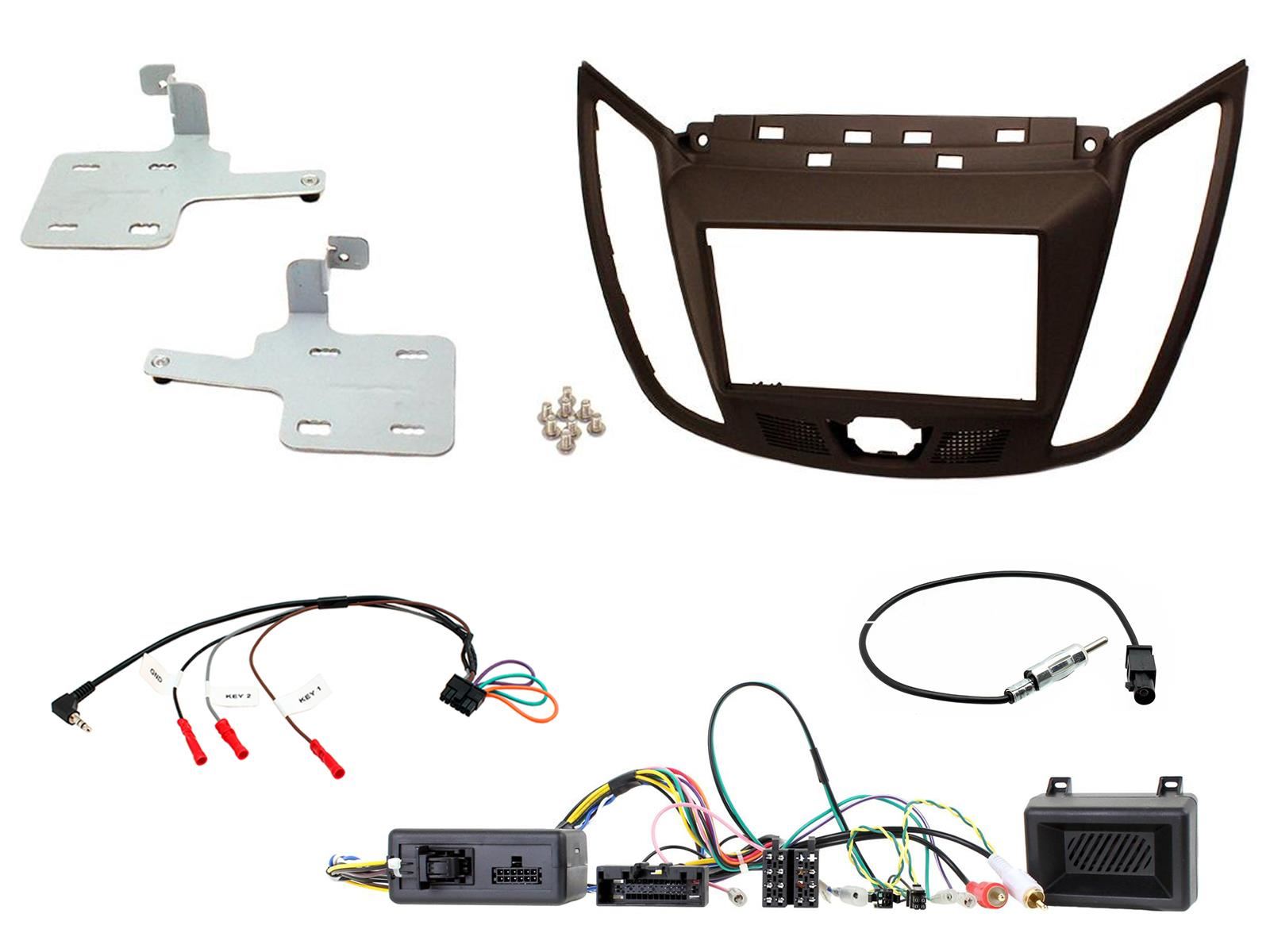 SONY 6.2" Screen Blutooth Double Din Stereo Fitting Kit + Steering Wheel Stalk Controls to fit Ford C-Max 2010-