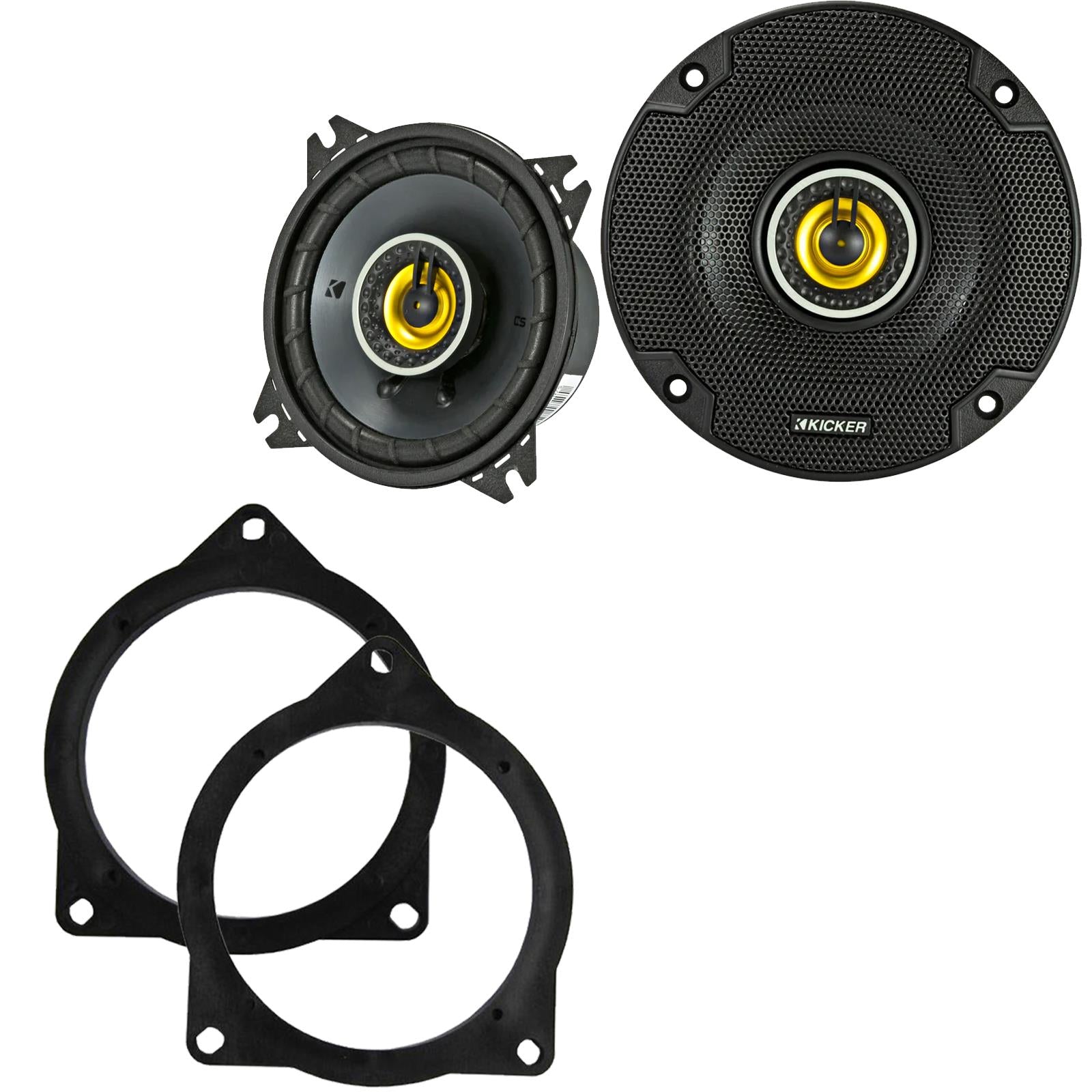 Kicker CSC44 100mm/10cm/4" 2-Way Coaxial Car speakers (Per Pair Max 300|100 watts RMS) Fits BMW 3-Series 2011-19 | 4-Series 13-20 | 5-Series 03-10