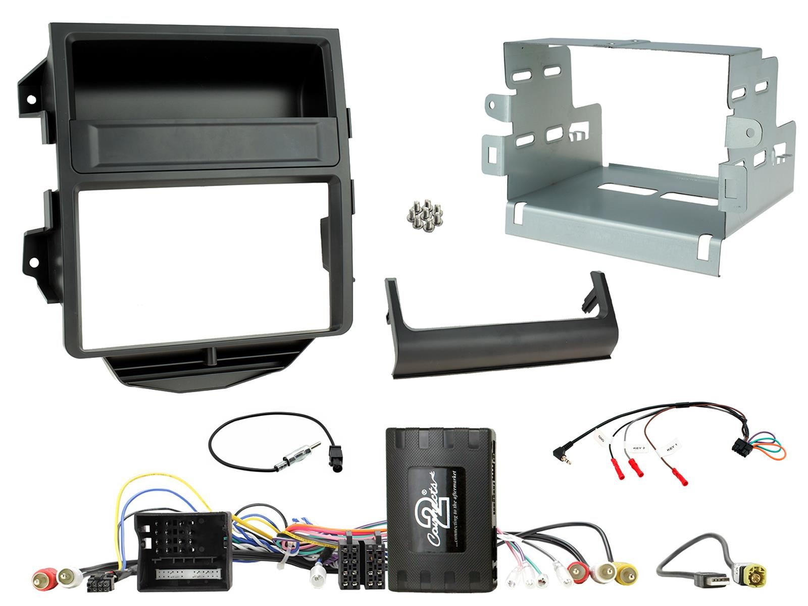 Grundig 6.8" Apple Android Double Din Stereo Fitting Kit + Steering Wheel Stalk Controls to fit Porsche Macan 2014-16