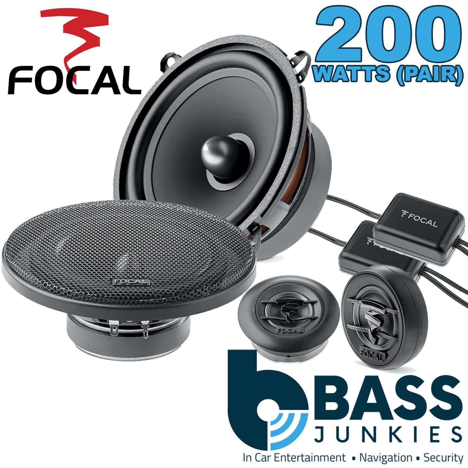 Focal ASE130 130mm/13cm/5.25" Car Door Component Speakers (Per Pair Max 200 watts | 100 watts RMS) Per Speaker Max 100 watts | RMS 50 watts [Woofer/Tweeter/Crossover]