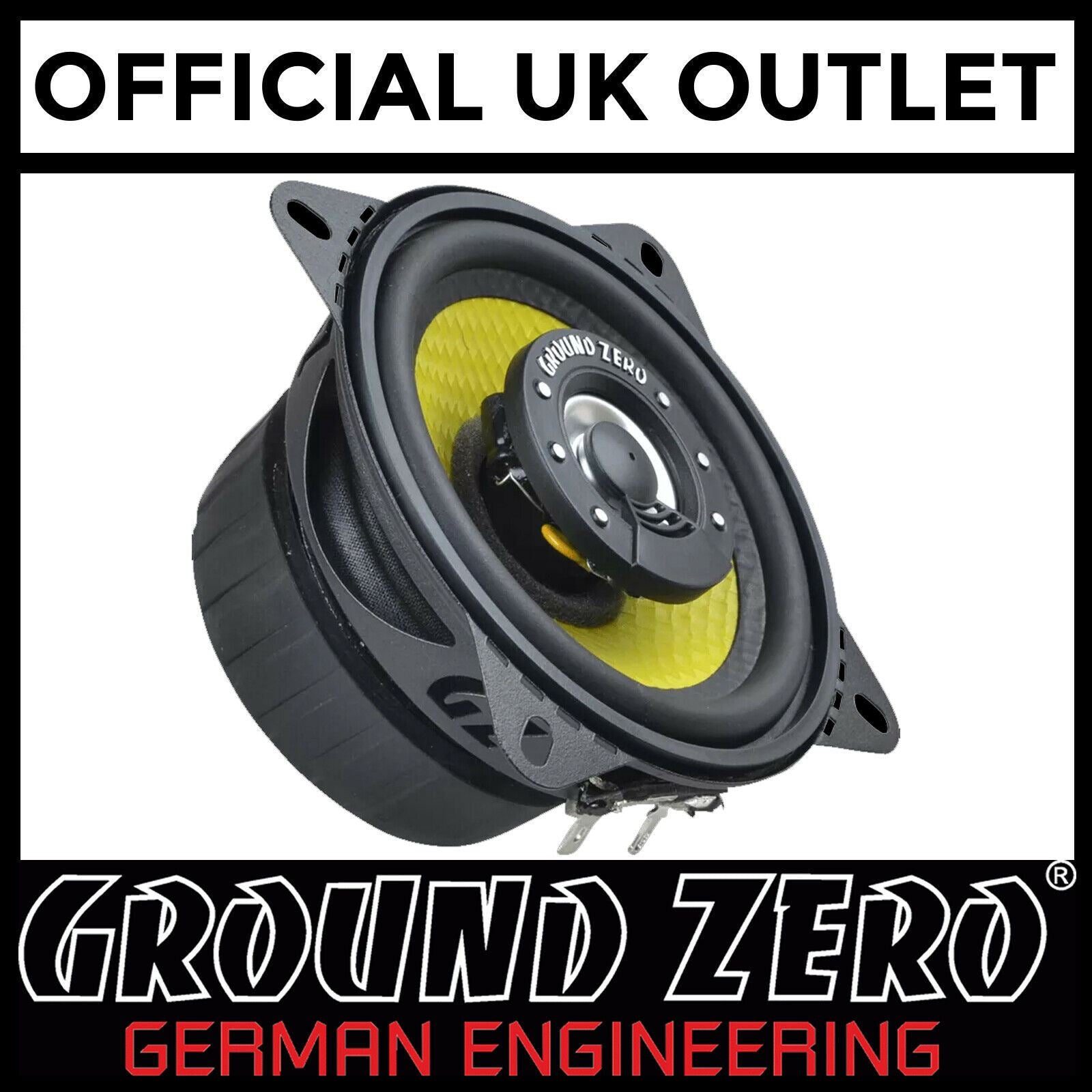 Ground Zero GZTF 10 - 4" Inch 10cm 100 Watts 3-Ohm 2-Way Coaxial Car Speakers