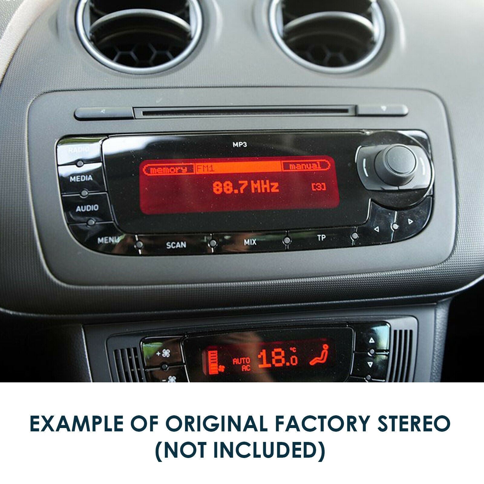 Connects2 CTKST01 - Seat Ibiza 2008 - 2014 Double Din Fascia & Steering Wheel Interface Installation Kit