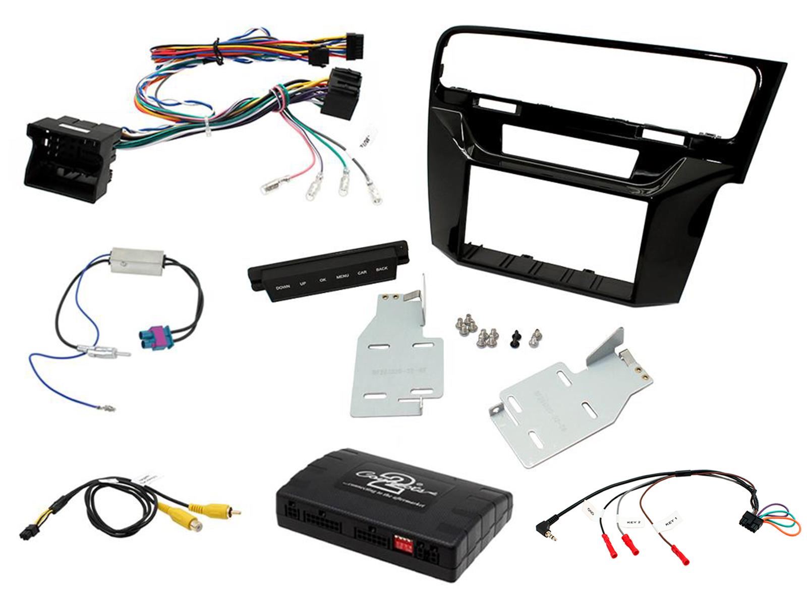 Connects2 CTKVW08 - Volkswagen Golf 2013 - 2016 Double Din Fascia & Steering Wheel Interface Installation Kit