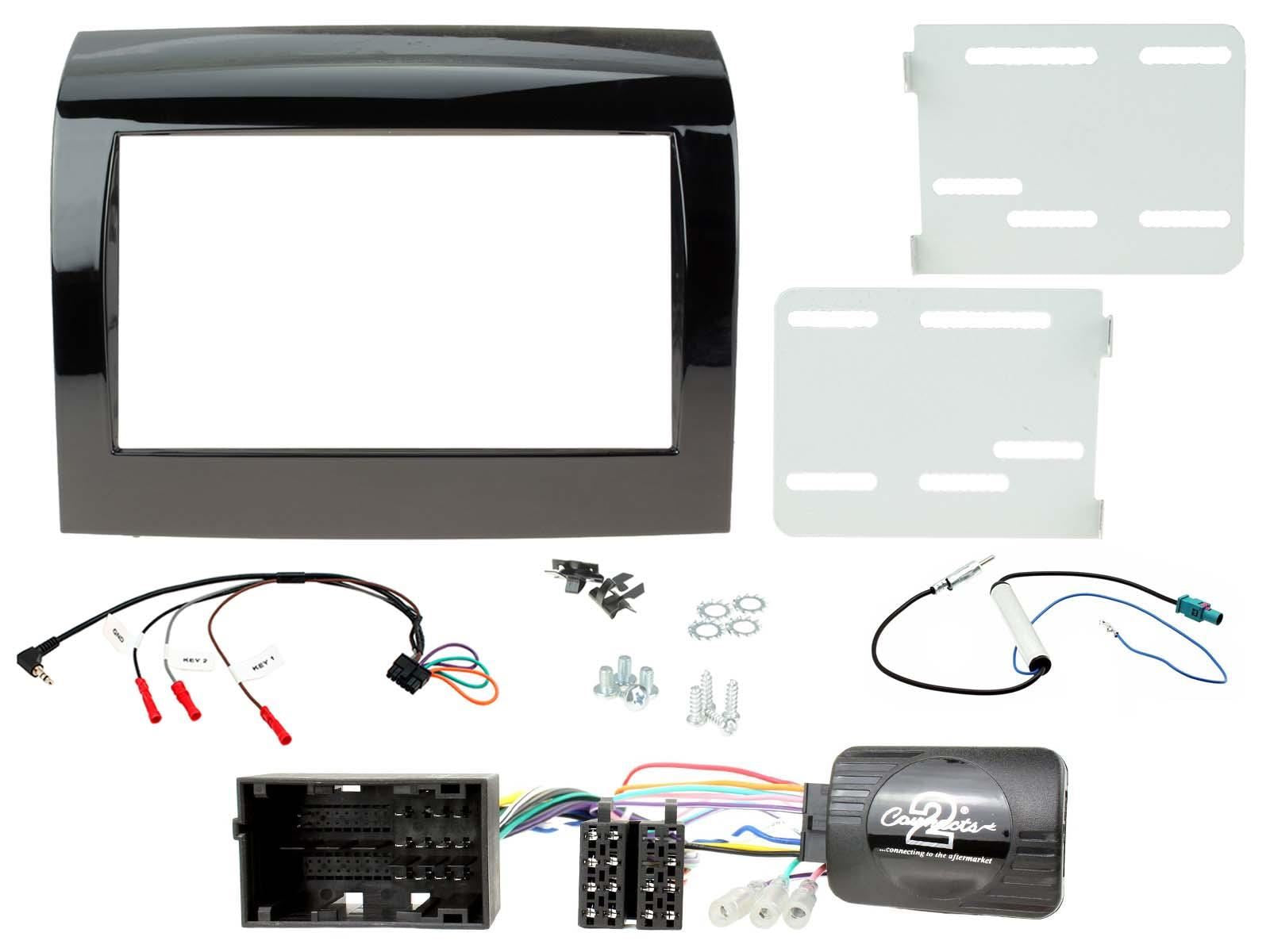Double Din Stereo Fitting Kit + Steering Wheel Stalk Controls to fit Peugeot Boxer 2014-