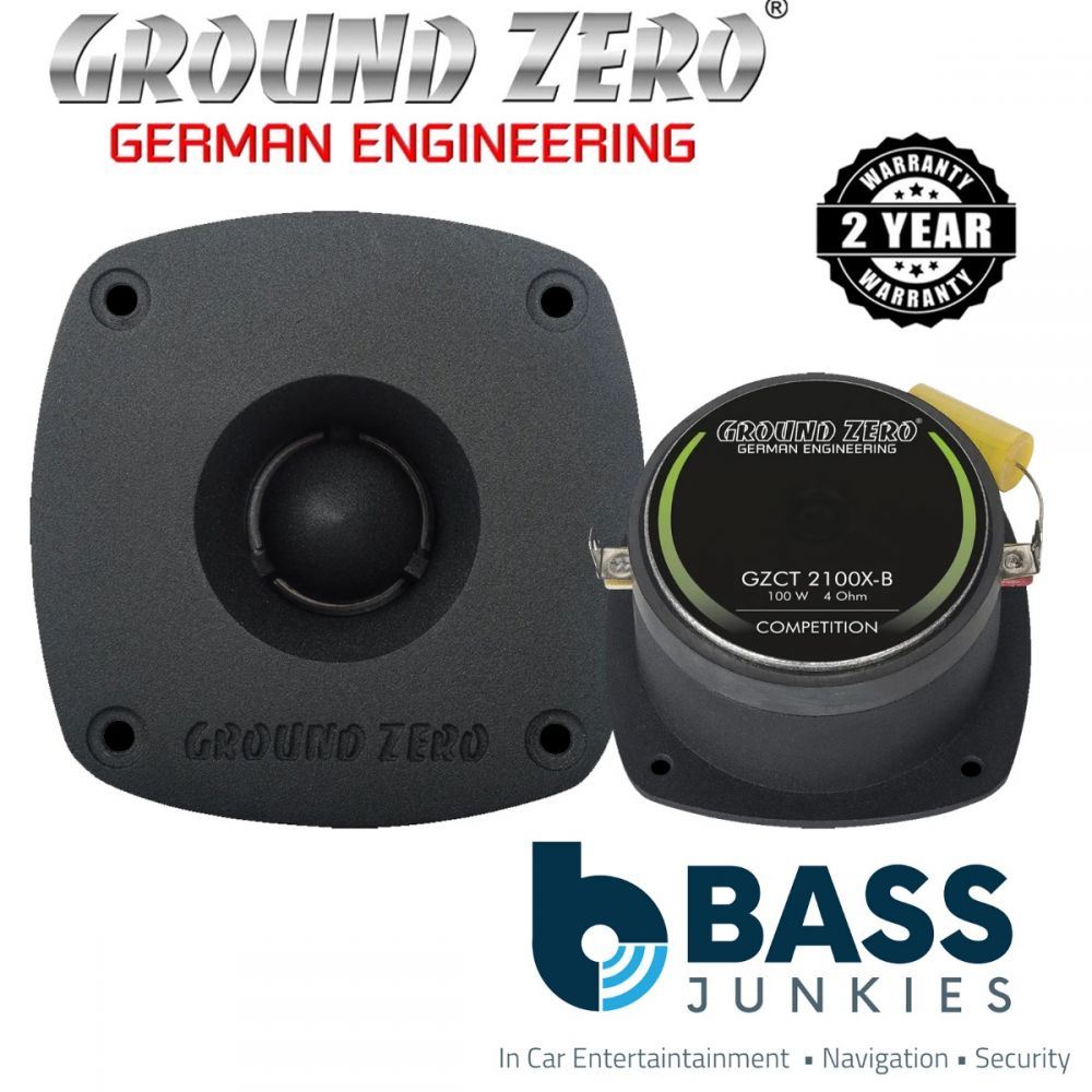 Ground Zero GZCT-2100X-B - 1" 30 WRMS Aluminium Dome Car Compression Tweeter (Single)