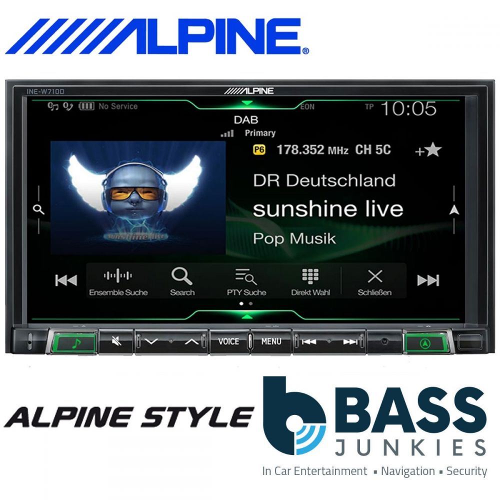Alpine iLX-702D KIT Smart Forfour Fortwo 7” DAB Bluetooth CarPlay Android Stereo & Black Fitting Kit