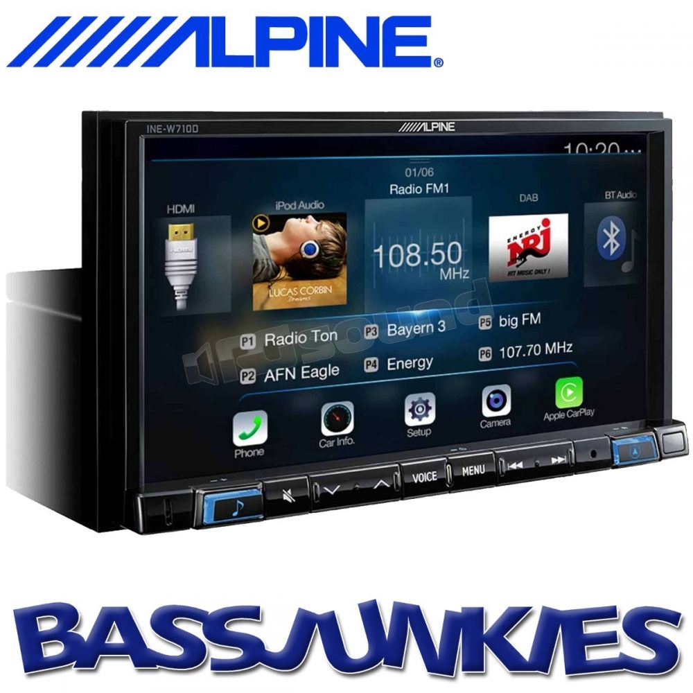 Alpine INE-W710D - 7" Bluetooth USB Aux HDMI DAB Sat Nav Apple Carplay Android Auto Mechless Car Stereo Radio & Alpine Reverse Camera
