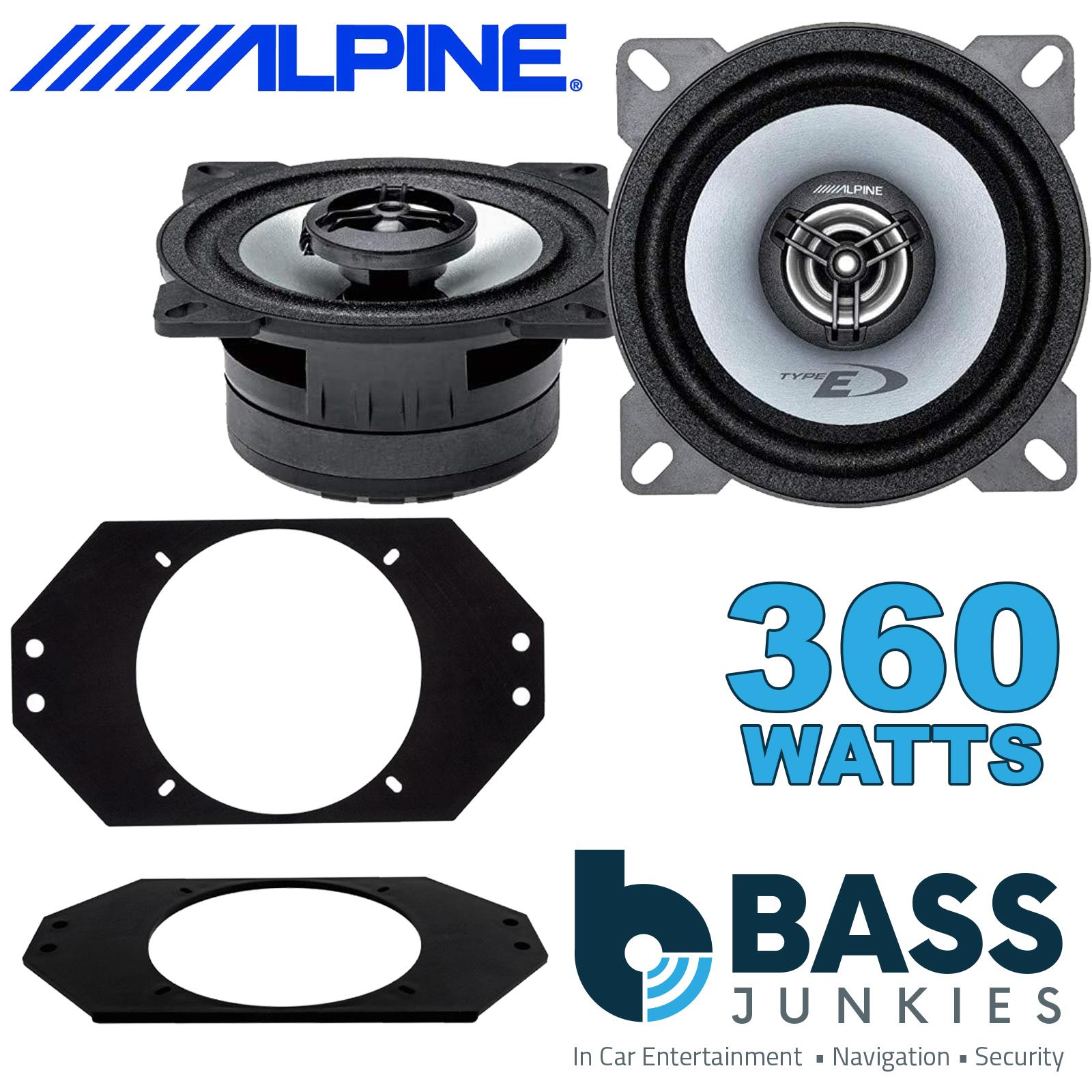 Alpine SXE-1025S 100mm/10cm/4" 2-Way Coaxial Car speakers (Per Pair Max 360|50 watts RMS) Fits Jeep Wrangler 1997-06