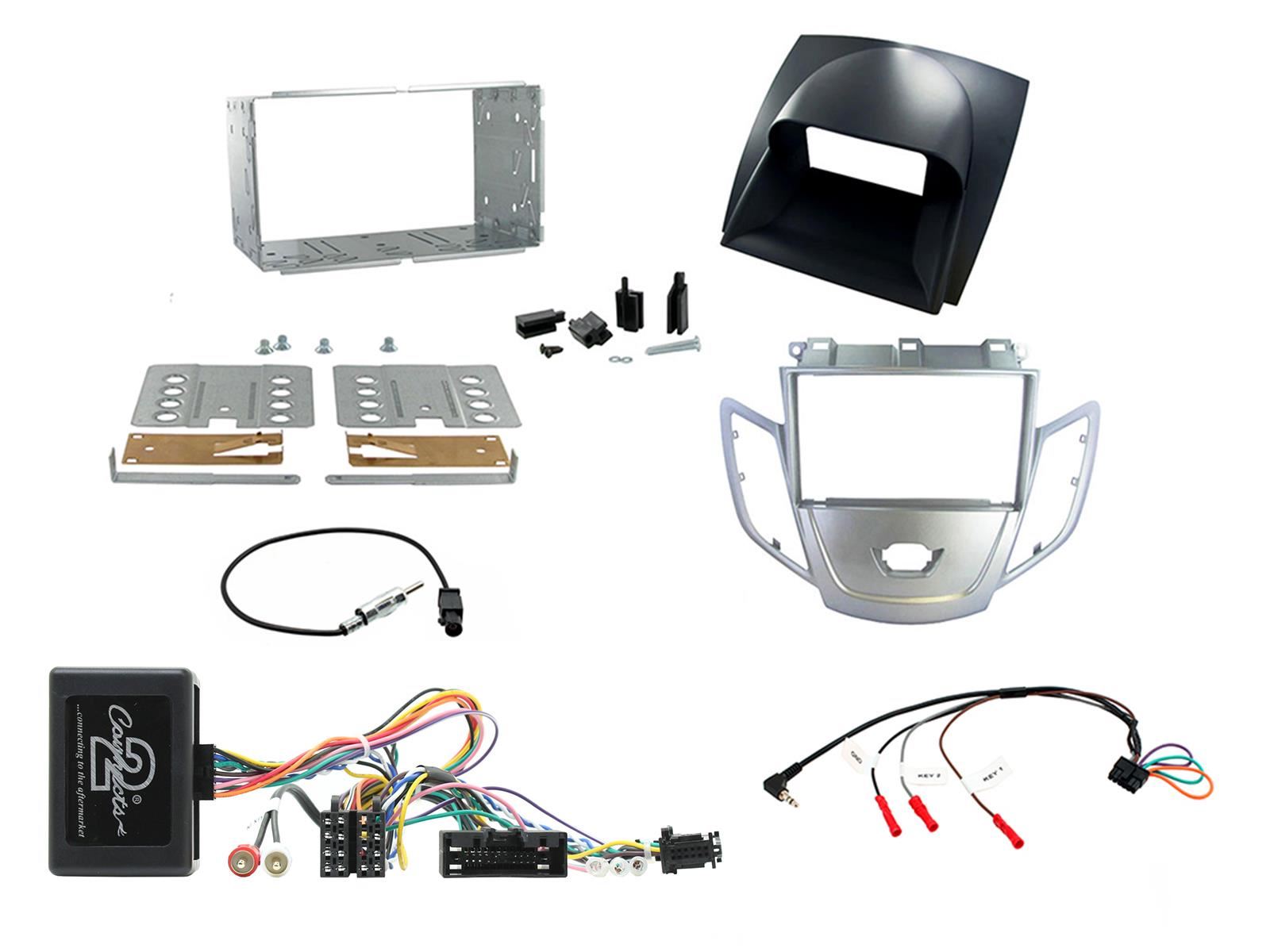 Grundig 6.8" Apple Android Double Din Stereo Fitting Kit + Steering Wheel Stalk Controls to fit Ford Fiesta 2010-12