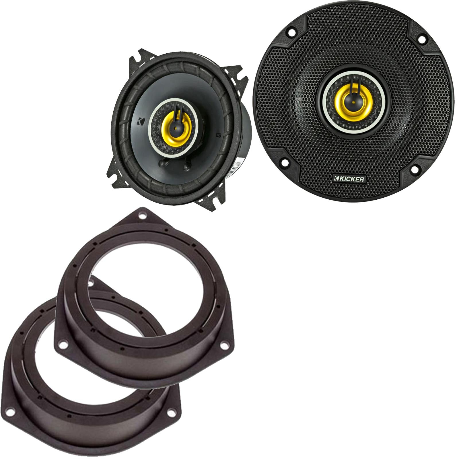 Kicker CSC44 100mm/10cm/4" 2-Way Coaxial Car speakers (Per Pair Max 300|100 watts RMS) Fits Iveco Daily 2014-21