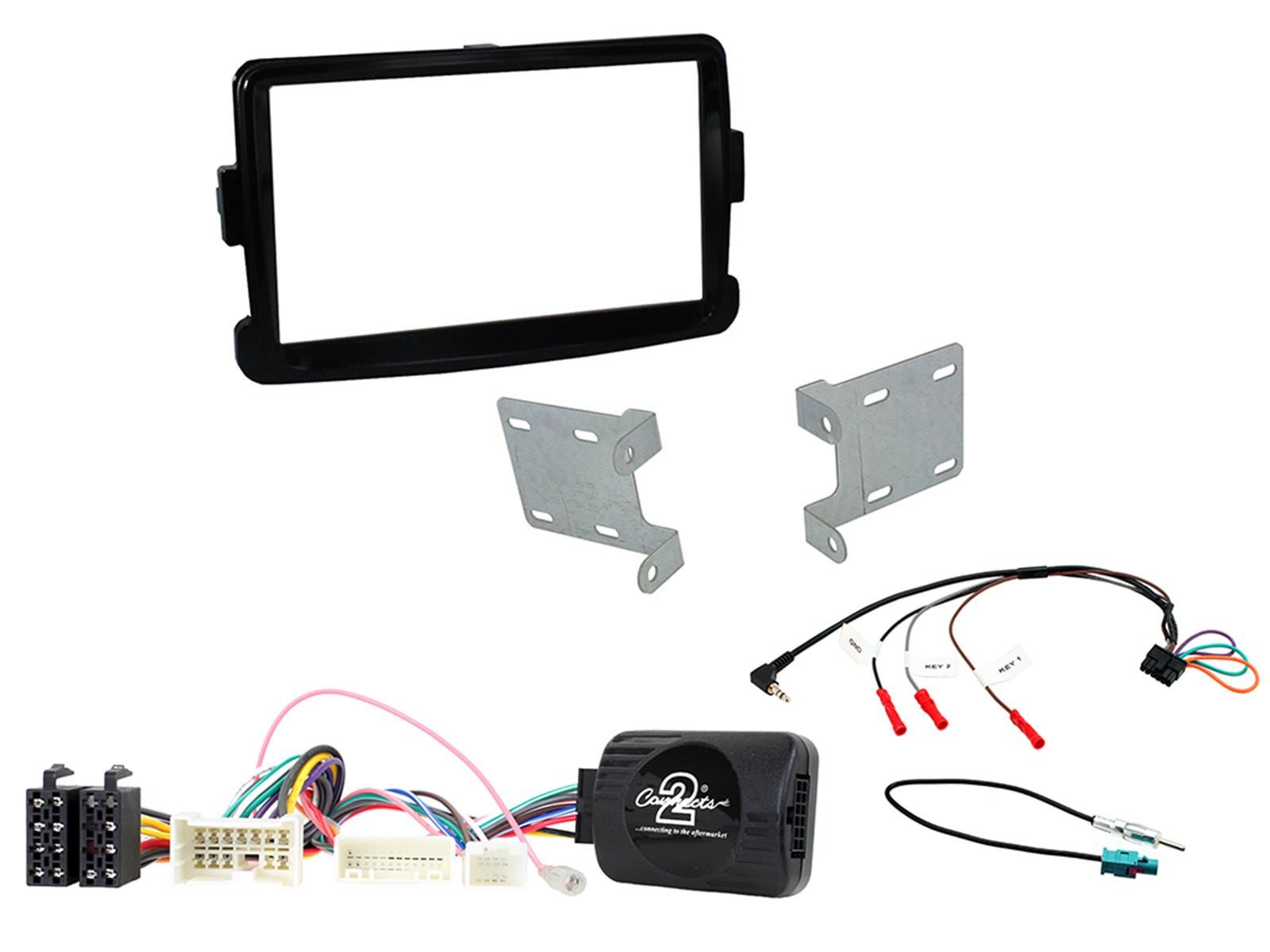 Grundig 6.8" Apple Android Double Din Stereo Fitting Kit + Steering Wheel Stalk Controls to fit Dacia Duster 2012-17 | Dacia Sandero 2012-16