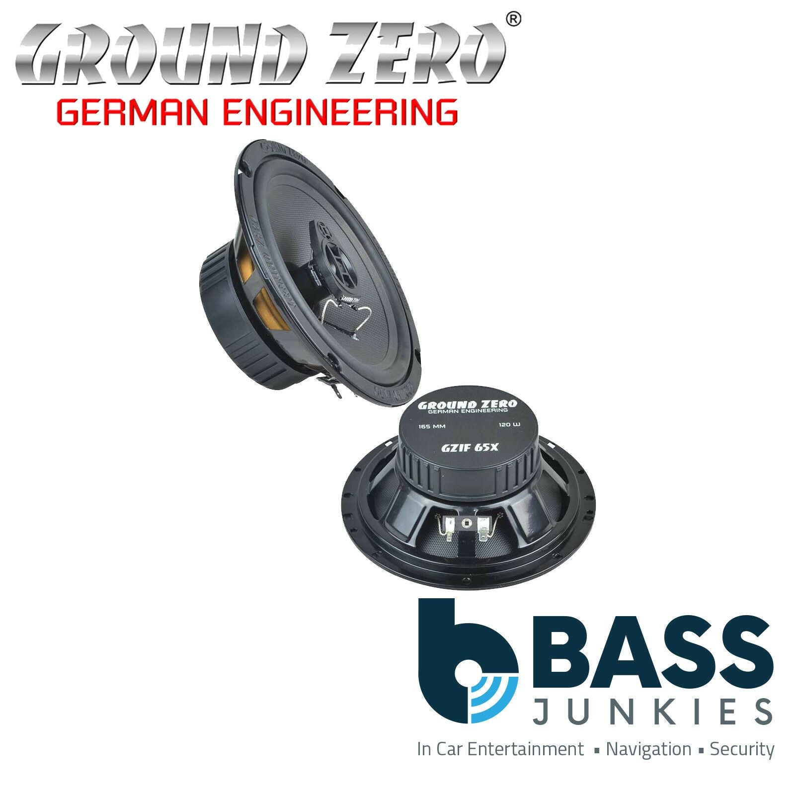 Ground Zero GZIF 65X - 6.5" Inch 16.5cm 2-Way 120 Watts 4 Ohm Coaxial Car Speakers