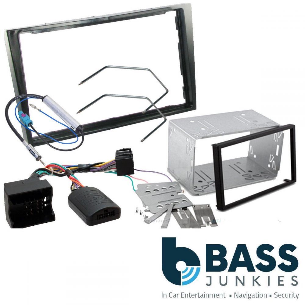 Connects2 CTKVX11 - Vauxhall Corsa D Astra H Zafira B Piano Black Finish Double Din Fascia Panel Cage kit & Steering Wheel Interface Installation Kit