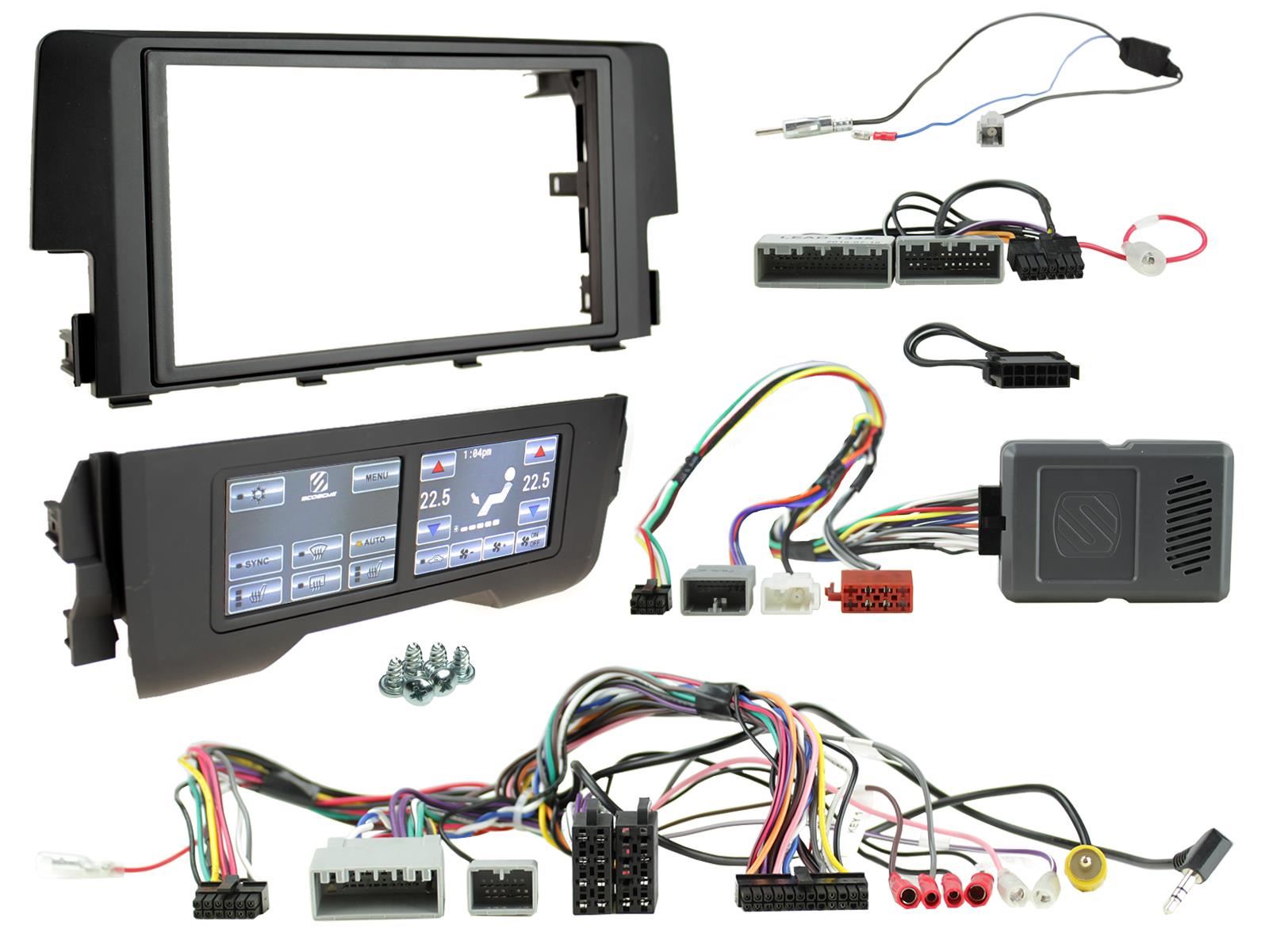 Connects2 Double Din Stereo fitting kit for Honda Civic 2016-2021 Vehicle Specific Stereo Screen Steering Controls Fitting Kit