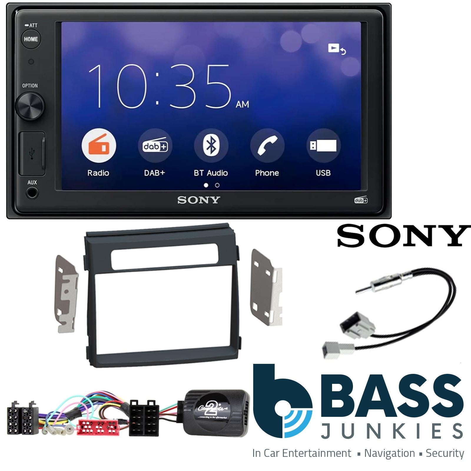 SONY XAV-1550D DAB+ Smart Bluetooth Car Radio + Stereo fitting kit + Steering Wheel Controls Loom for Kia Soul 2012-2014
