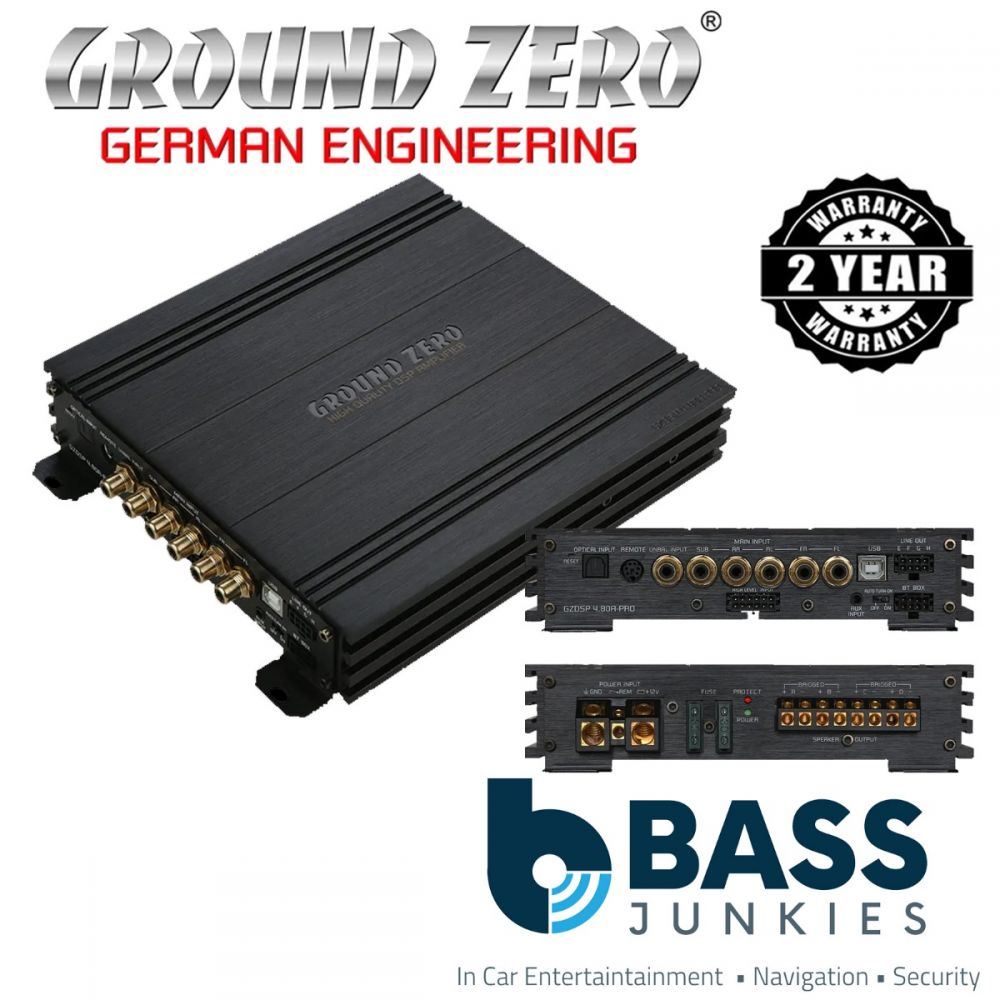 Ground Zero GZDSP 4.80A-PRO - USB AUX 4-Channel Car Amplifier With 8 Channel DSP