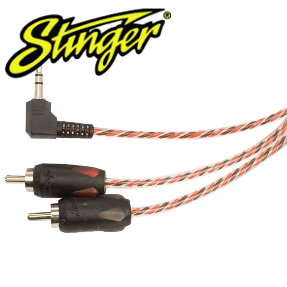 Stinger SI436 3.5mm 1.83 Metre 6Ft Car Stereo Aux Cable To RCA With Right Angle