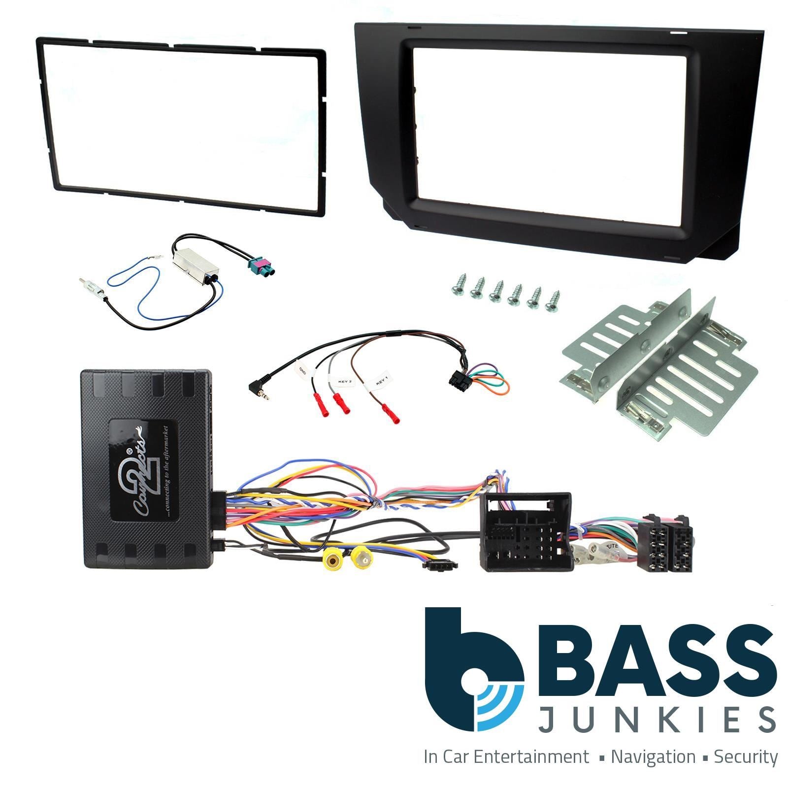 Connects2 Double Din Stereo Fitting kit for Seat Arona 2017-2021 | Seat Ibiza	KJ 2017-2021 Vehicle Specific Stereo Screen Steering Controls Fitting Kit