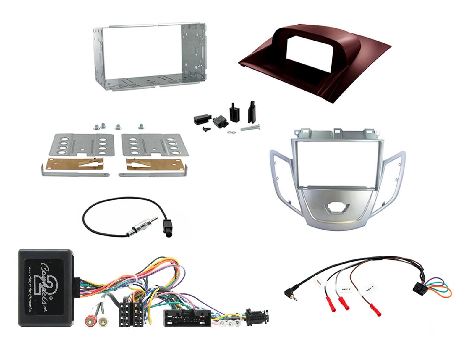 Grundig 6.8" Apple Android Double Din Stereo Fitting Kit + Steering Wheel Stalk Controls to fit Ford Fiesta 2010-12