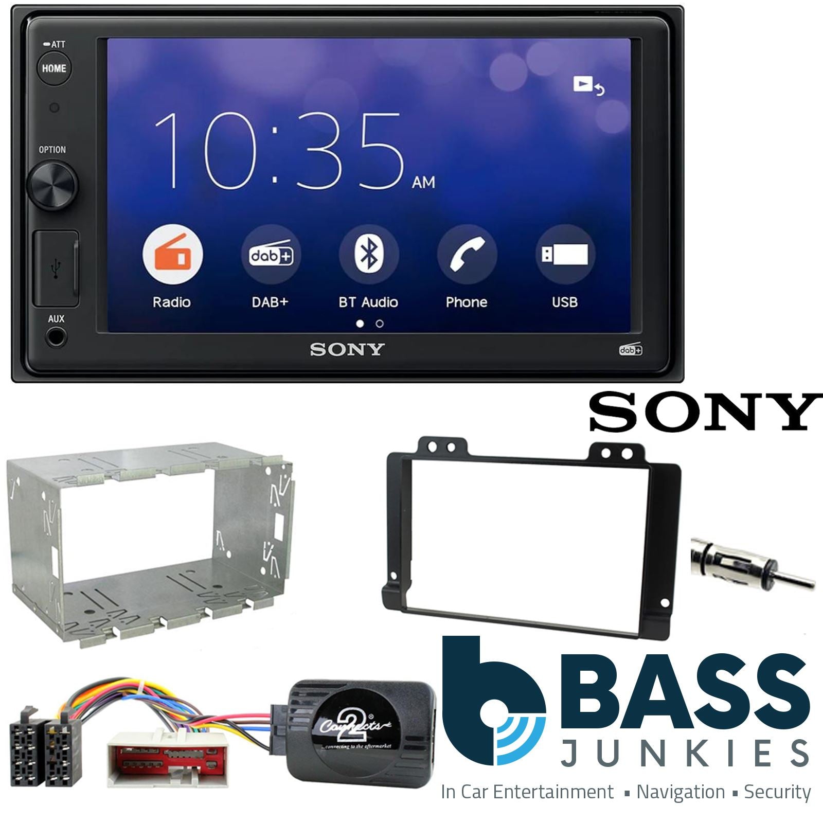 SONY XAV-1550D DAB+ Smart Bluetooth Car Radio + Stereo fitting kit + Steering Wheel Controls Loom for Land Rover Freelander 2004-2006