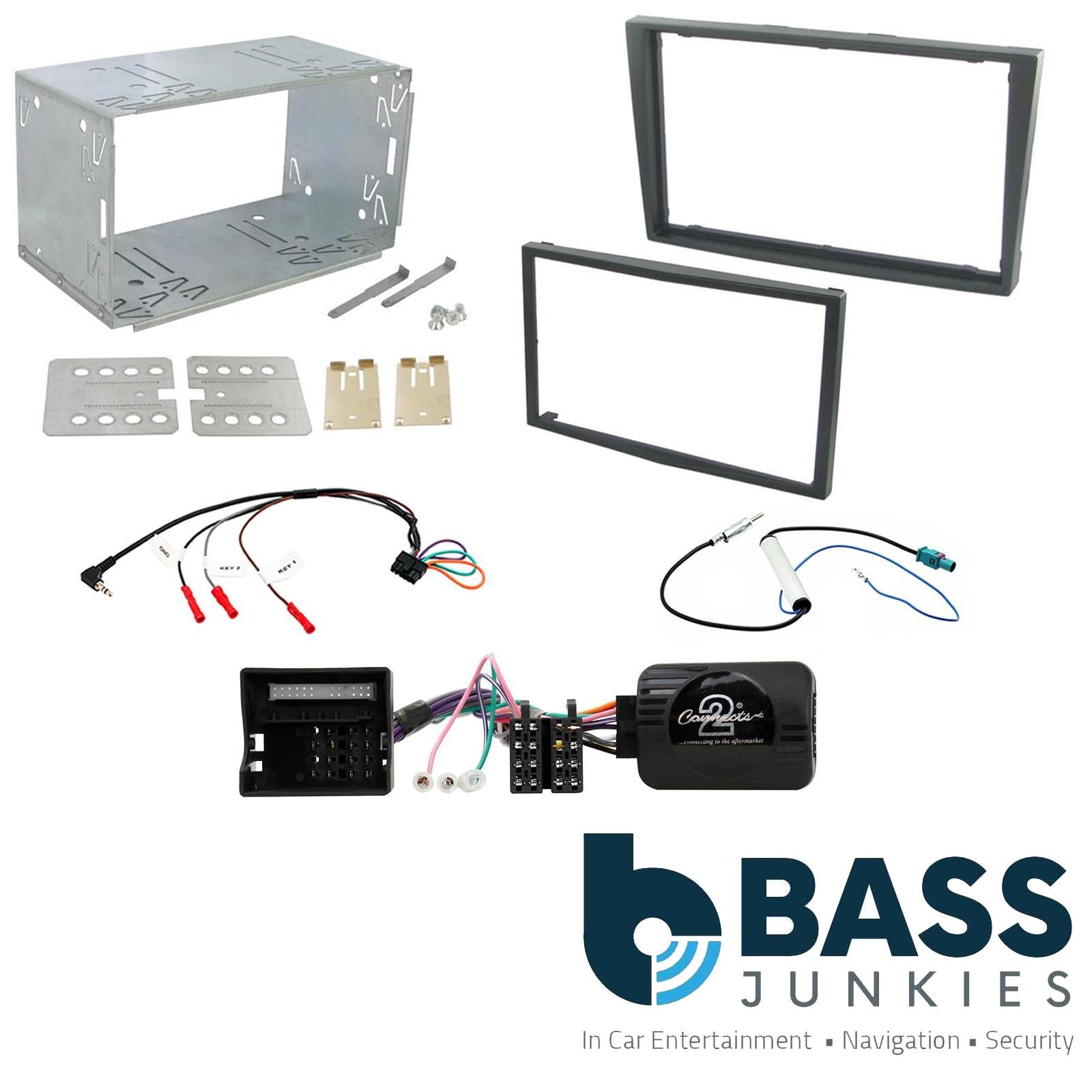 Double Din Stereo Fitting Kit + Steering Wheel Stalk Controls to fit Vauxhall Corsa 2004-06 | Vauxhall Meriva 2005-10 | Vauxhall Signum 2005-08 | Vauxhall Tigra 2004-09 | Vauxhall Vectra 2004-08
