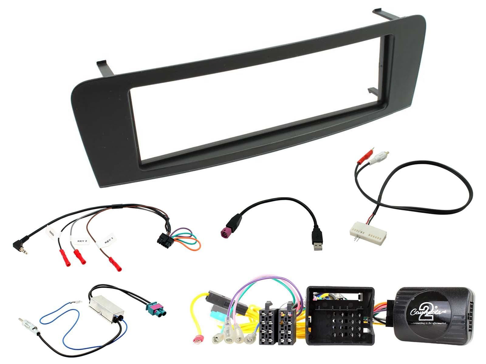 Connects 2 CTKMB10 - Mercedes A-Class 2013 Onwards Single Din Facia & Steering wheel Interface Fitting Installation Kit