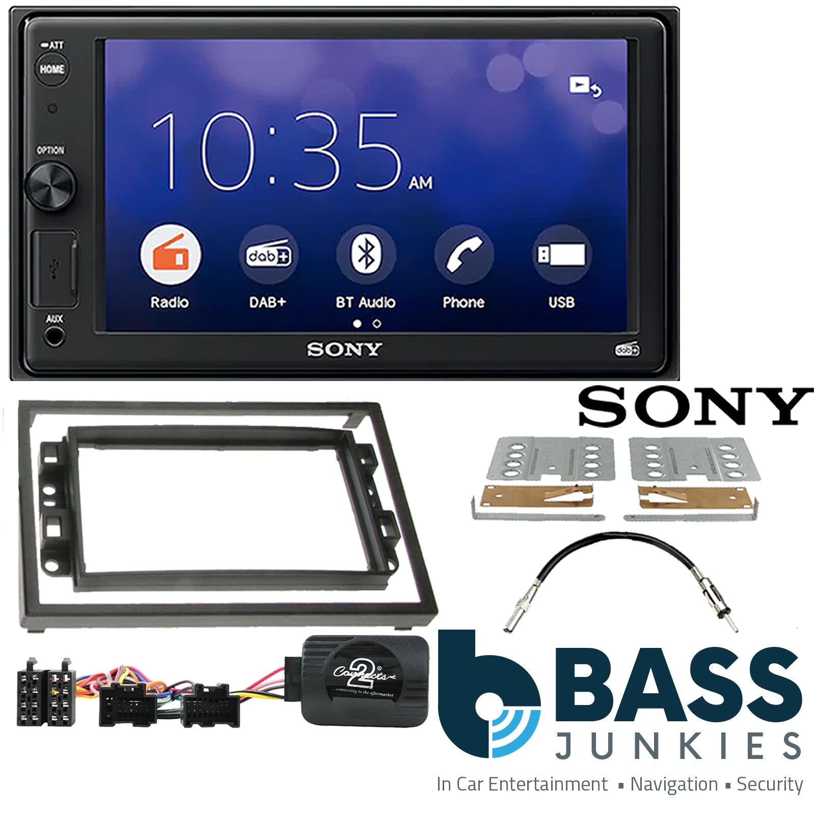 SONY XAV-1550D DAB+ Smart Bluetooth Car Radio + Stereo fitting kit + Steering Wheel Controls Loom for Chevrolet Aveo 2006-2011 | Chevrolet Captiva 2006-2011